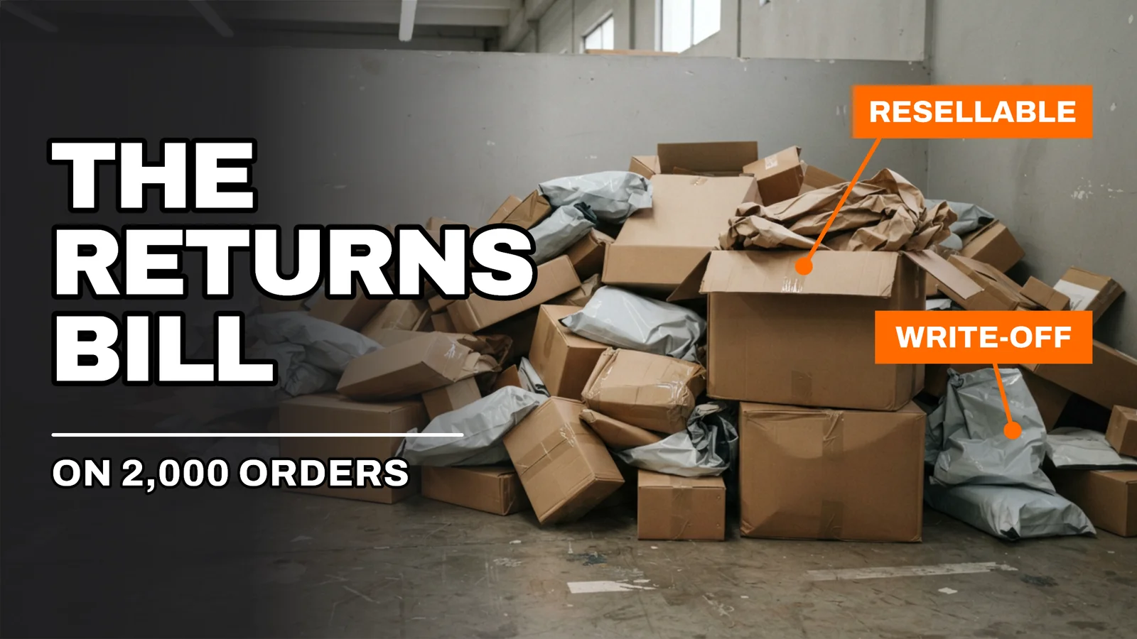 Returns Pile Callout YouTube Thumbnail — 16:9 Youtube thumbnail template