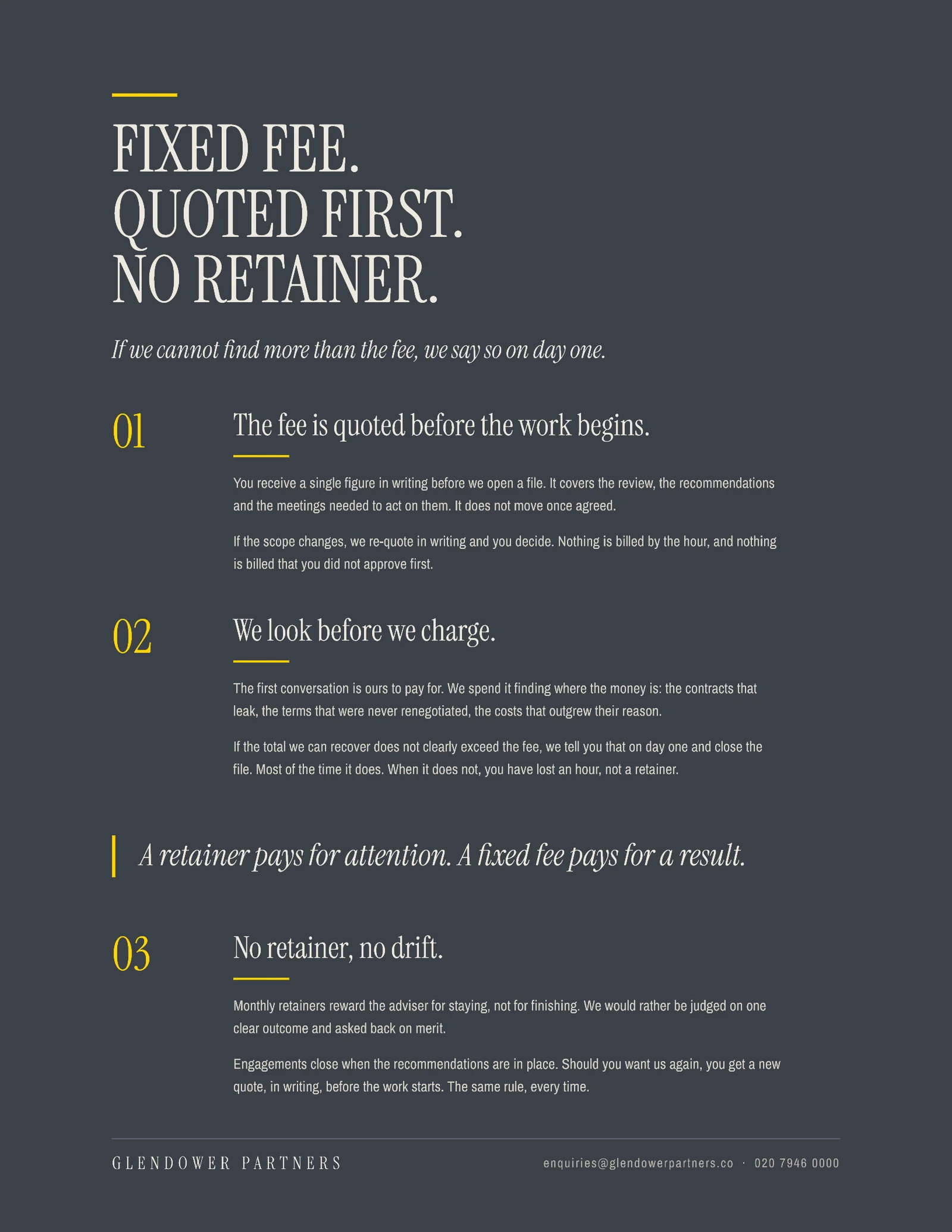 No Retainer Consult Proposal — 2-page Proposal template, page 2 of 2