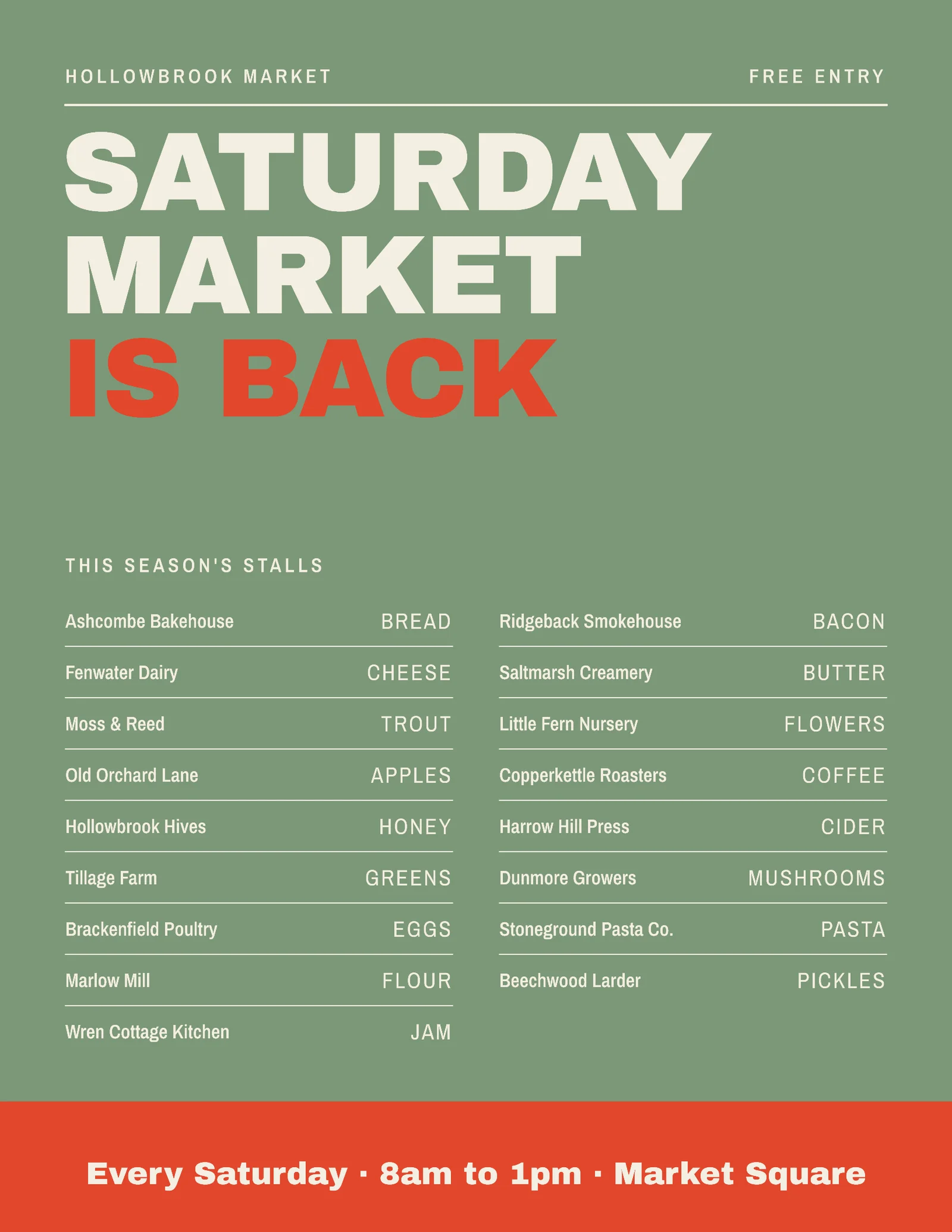 Farmers Market Stall Flyer — Letter Flyer template