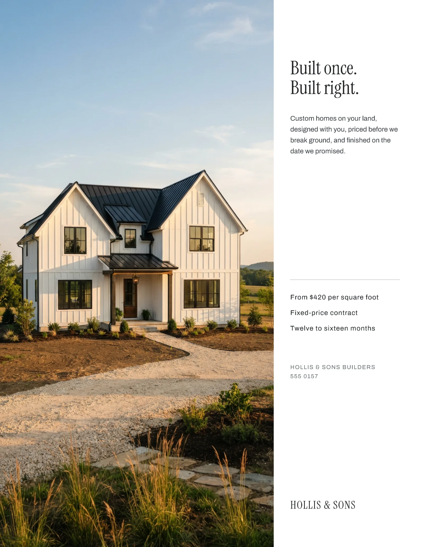 Gallery Column Custom Home Builder Flyer — Letter Flyer template