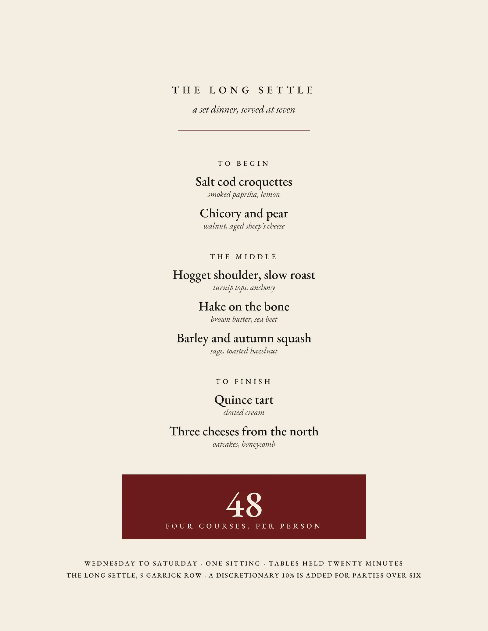 Bone Oxblood Centred Stub Band Restaurant Set Dinner Menu Flyer — Letter Flyer template