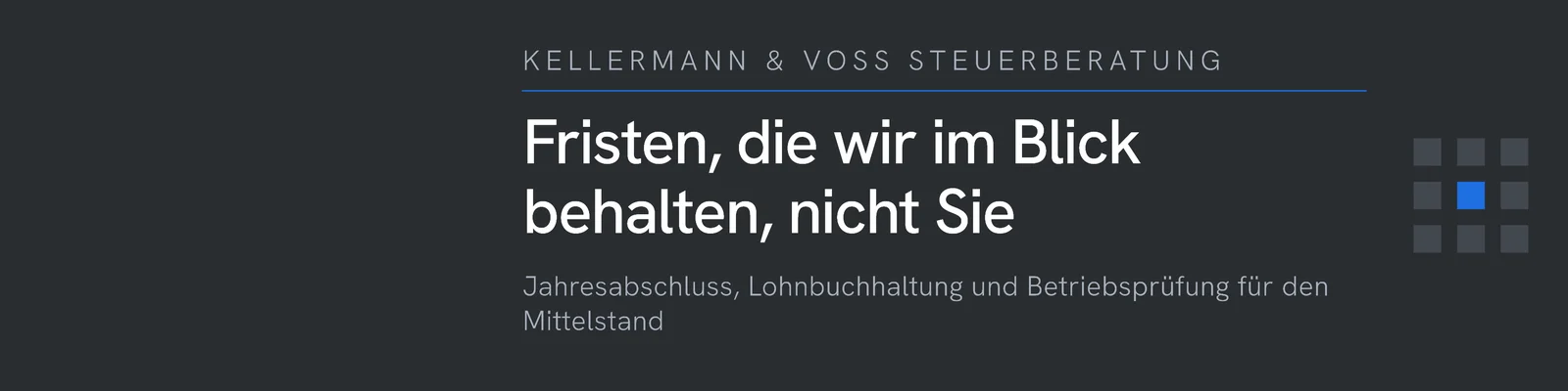 Anthrazit Raster Steuerkanzlei LinkedIn Banner — 4:1 LinkedIn banner template