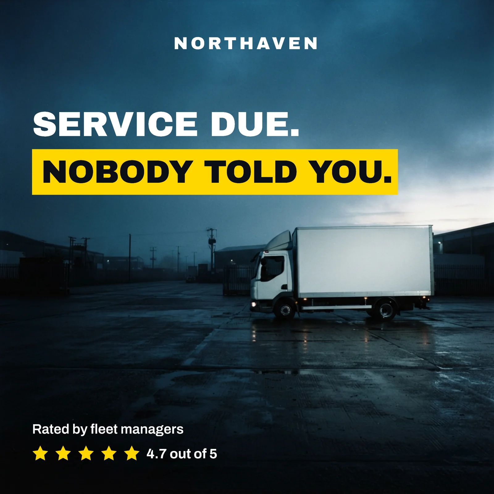 Dusk highlight bar fleet maintenance Instagram ad — 1:1 Instagram ad template
