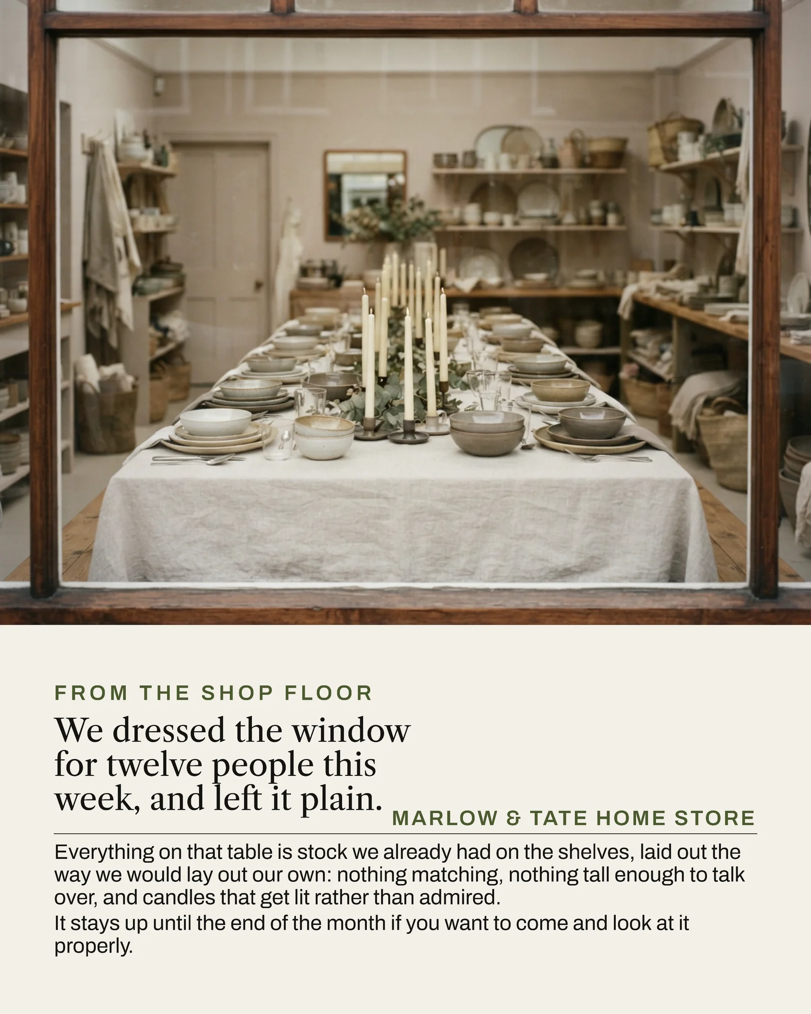 Ivory Photo Caption Block Home Store Thanksgiving Table Instagram Post — 4:5 Instagram post template