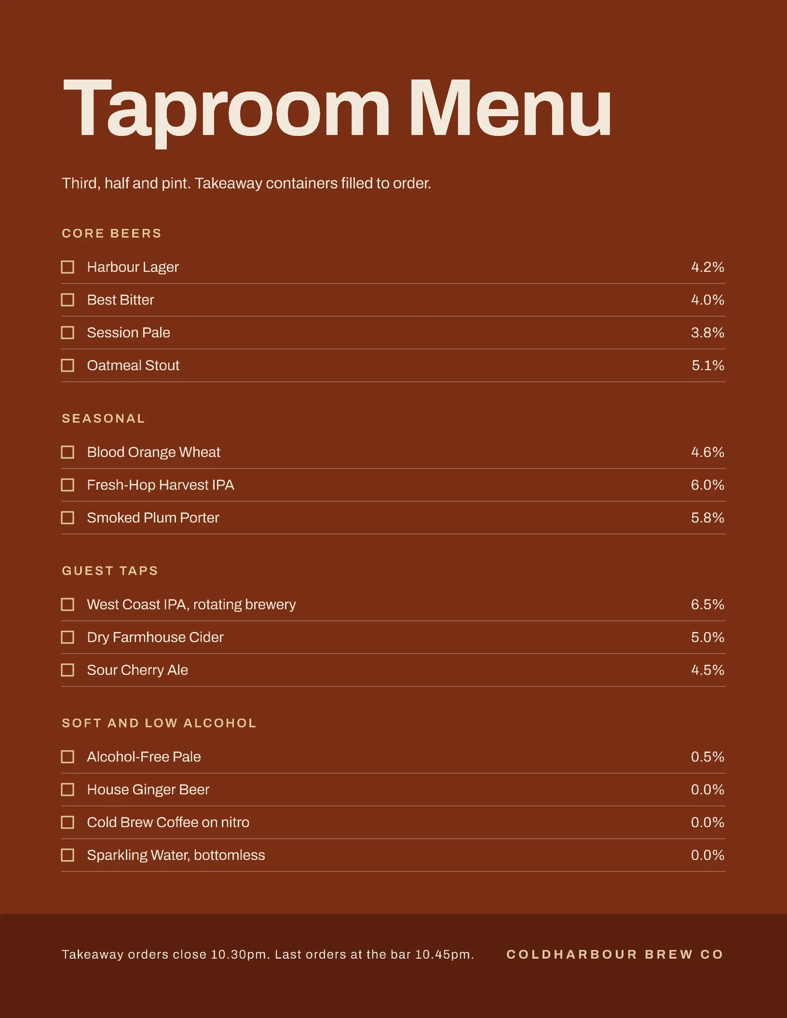 Menu Groups Menu — Letter Menu template