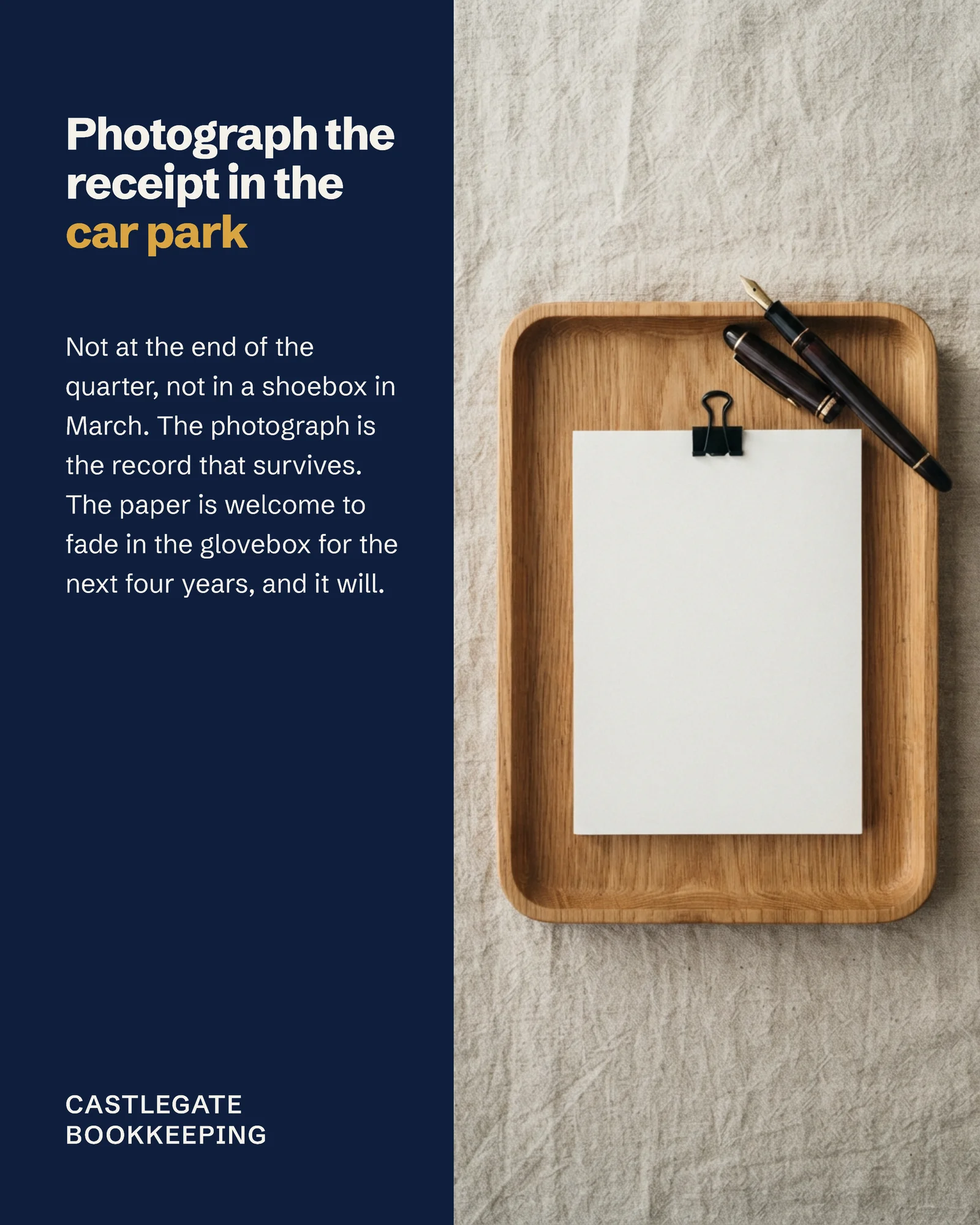 Bookkeeping Receipt Habit Instagram Post — 4:5 Instagram post template