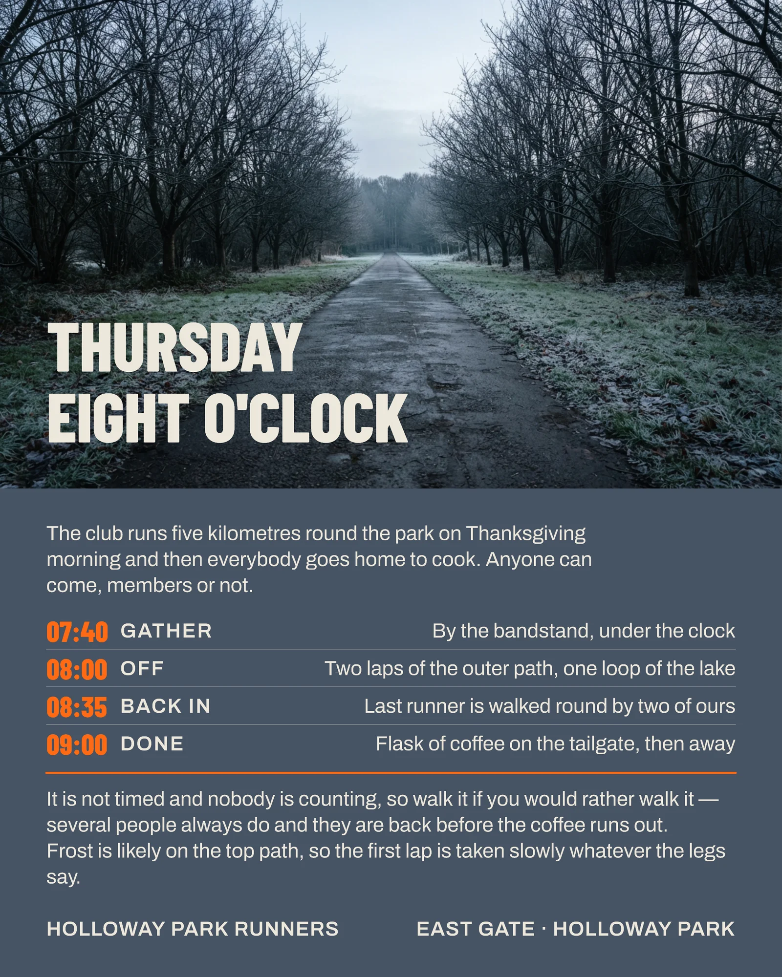 Slate Horizon Split Running Club Turkey Trot Facebook Post — 4:5 Facebook post template