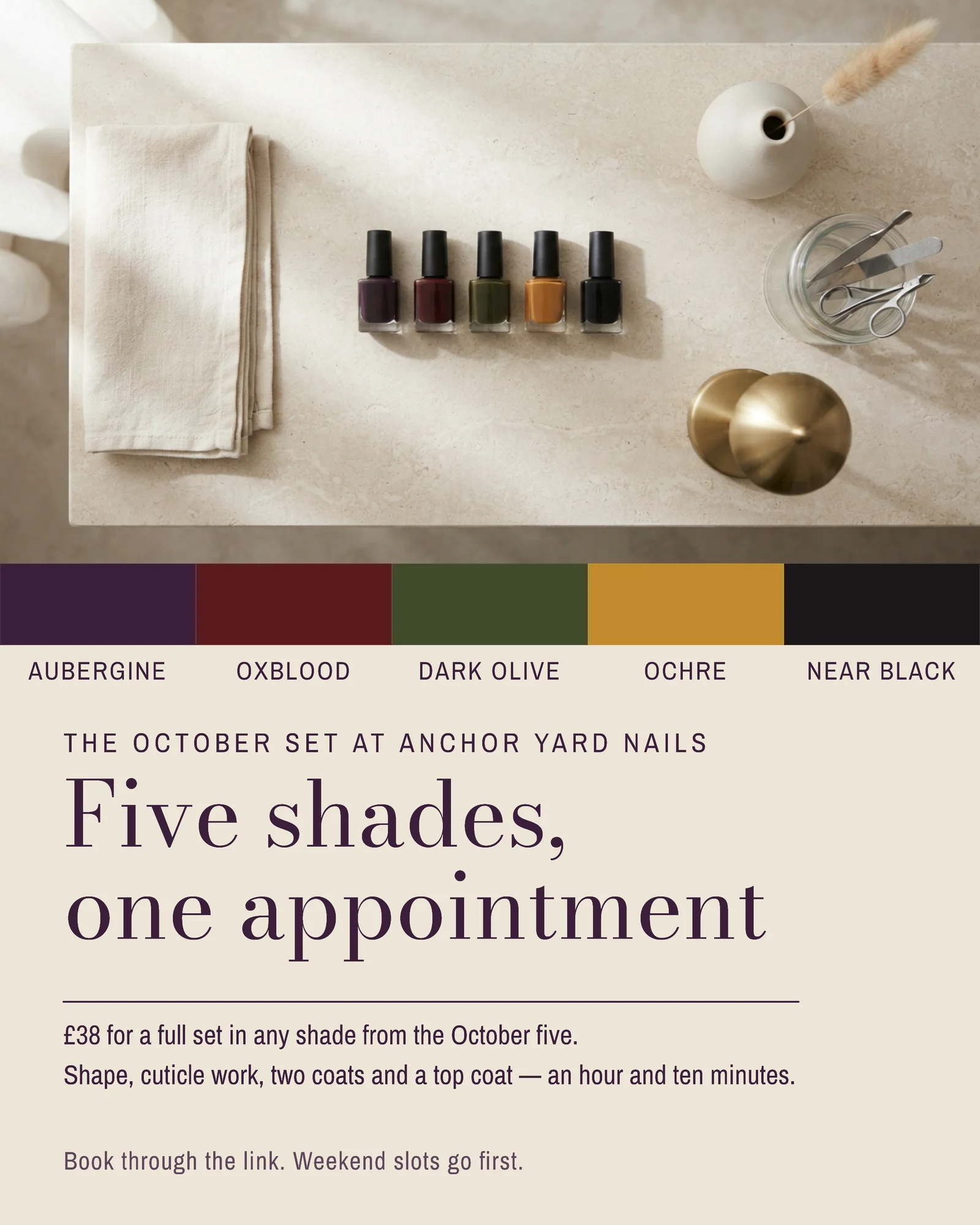 Nail Studio Swatch Row October Set Instagram Ad — 4:5 Instagram ad template