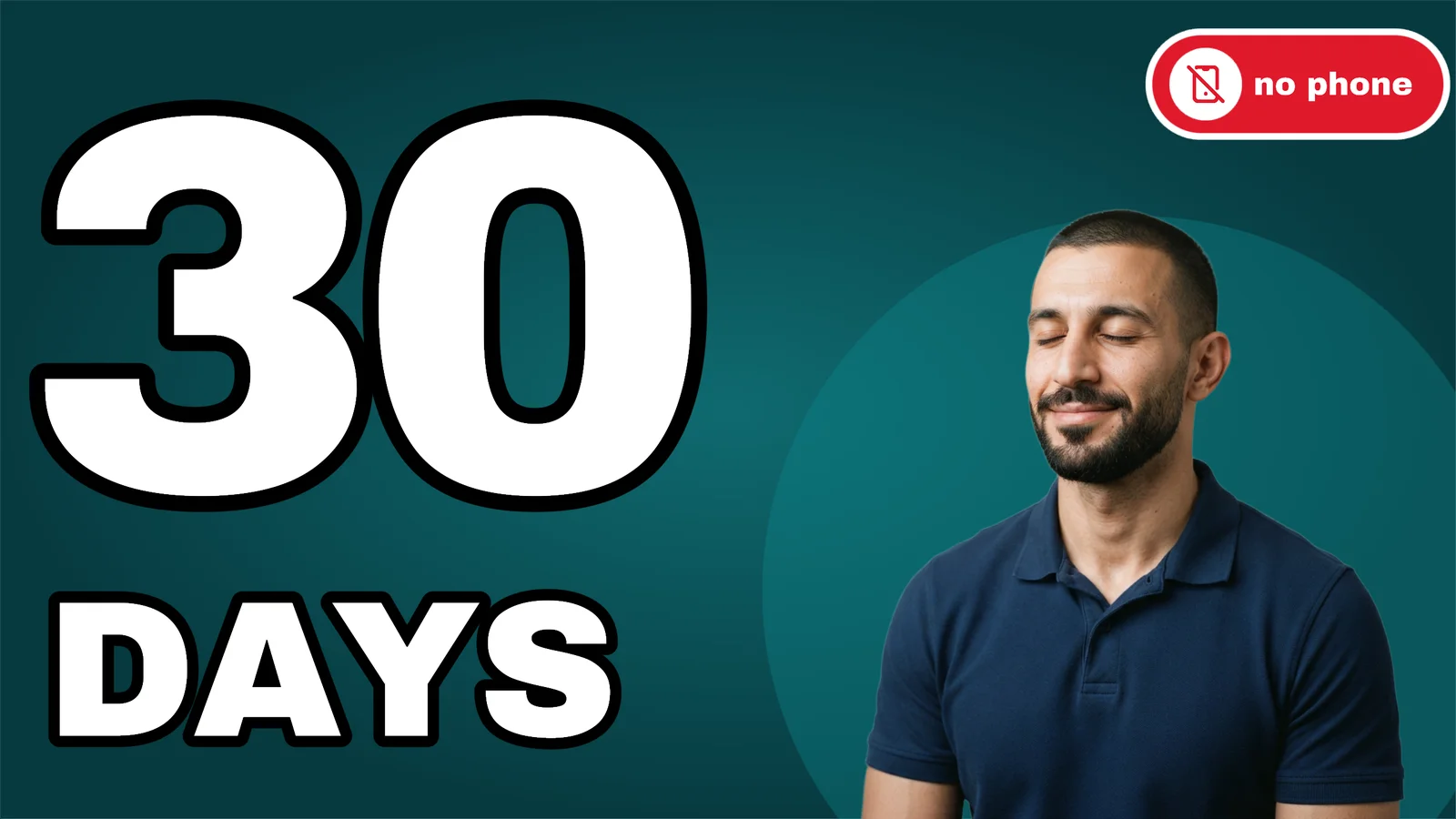 No Phone Challenge YouTube Thumbnail — 16:9 Youtube thumbnail template