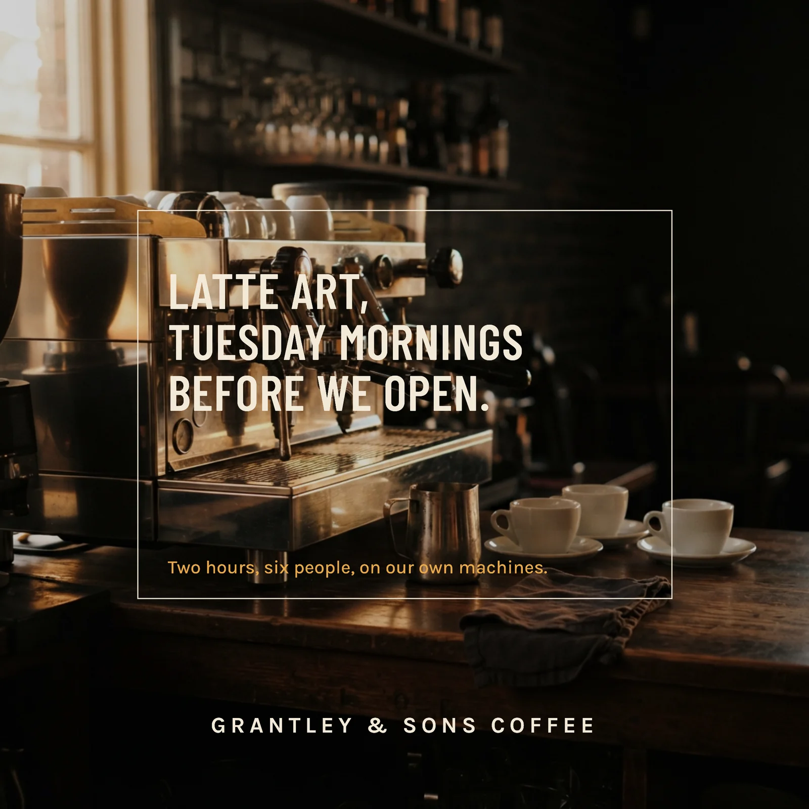 Latte Art Mornings Outlined Box Instagram Post — 1:1 Instagram post template