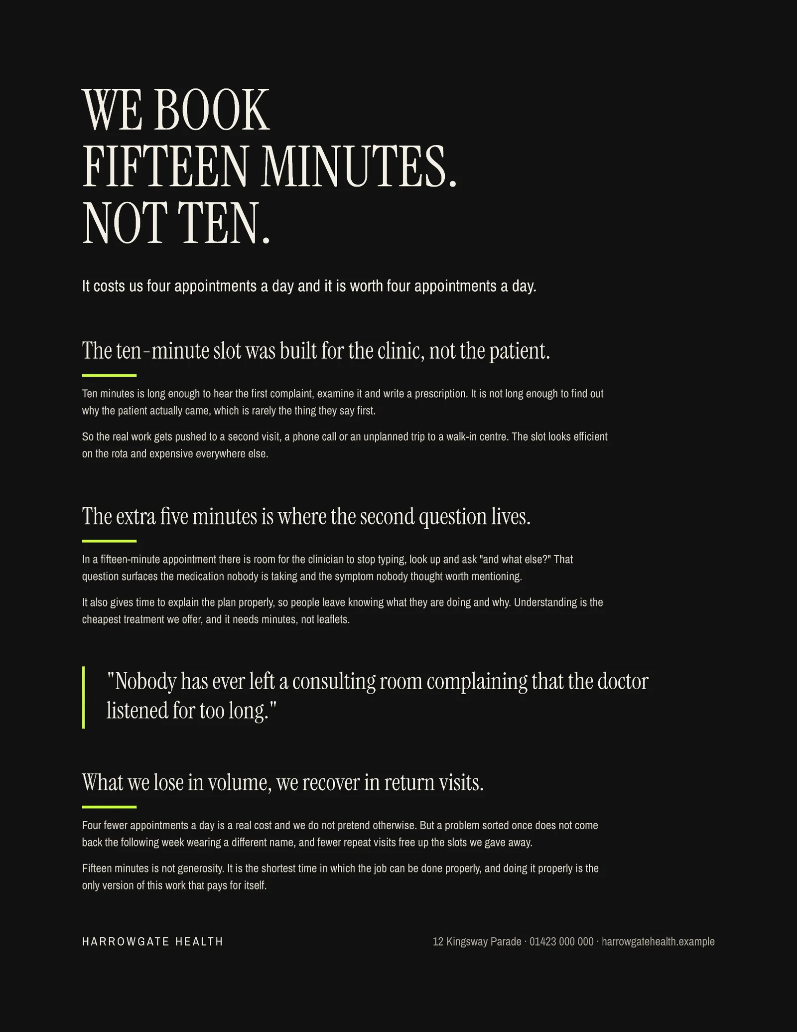 Fifteen Minutes One Pager — Letter One pager template