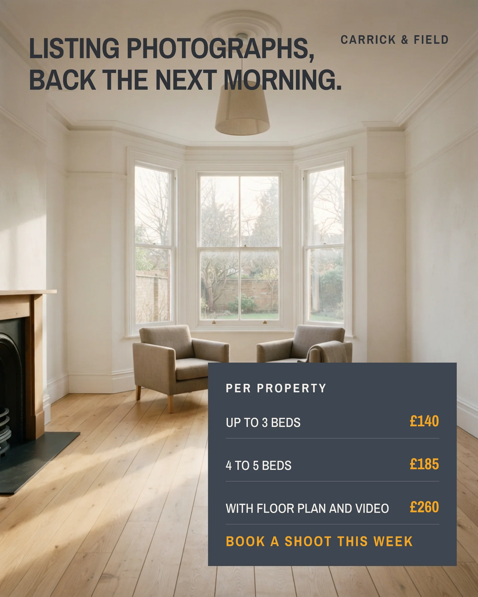 Property Shoot Rates Photo Rate Block Instagram Ad — 4:5 Instagram ad template