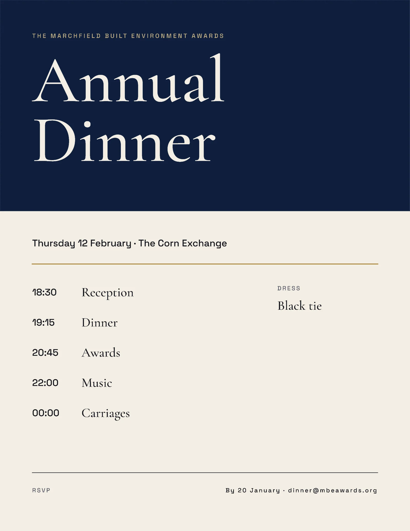 Industry Awards Dinner Invitation — 2-page Invitation template, page 1 of 2