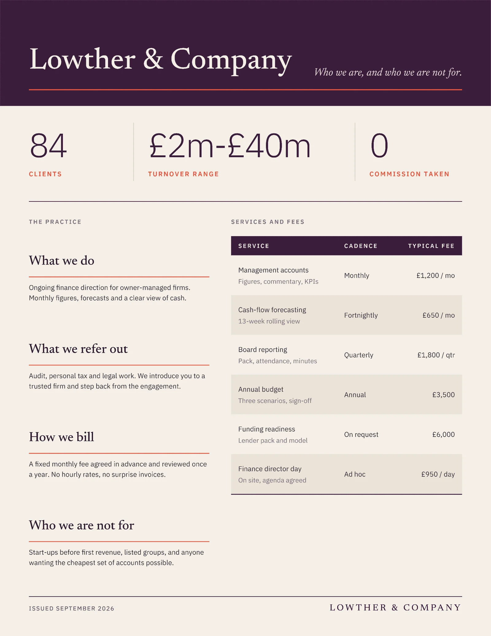 Practice Fact Sheet One Pager — 2-page One pager template, page 2 of 2