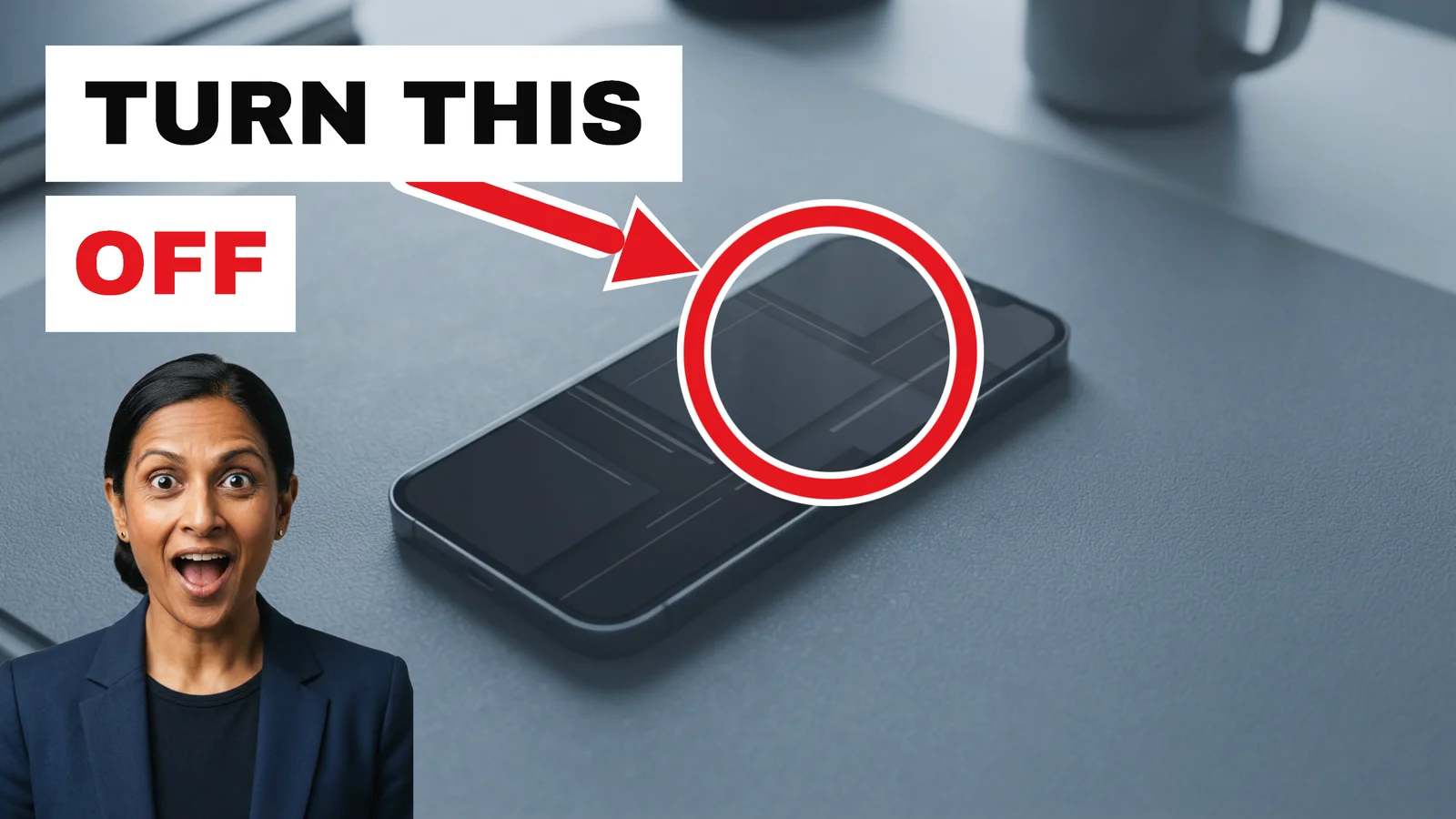 Hidden Phone Setting YouTube Thumbnail — 16:9 Youtube thumbnail template