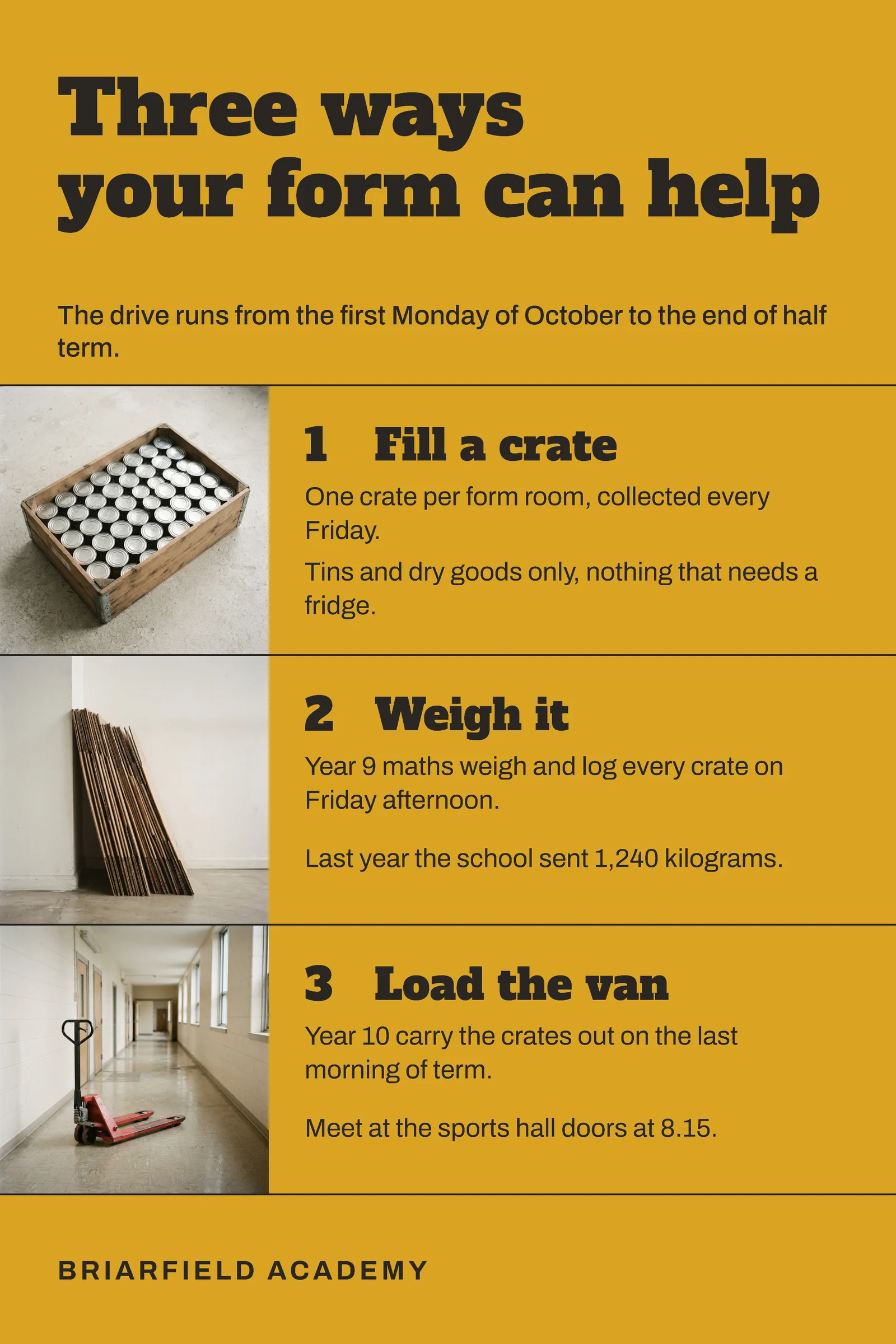 School Food Drive Three Ways To Help Pinterest Pin — 2:3 Pinterest pin template