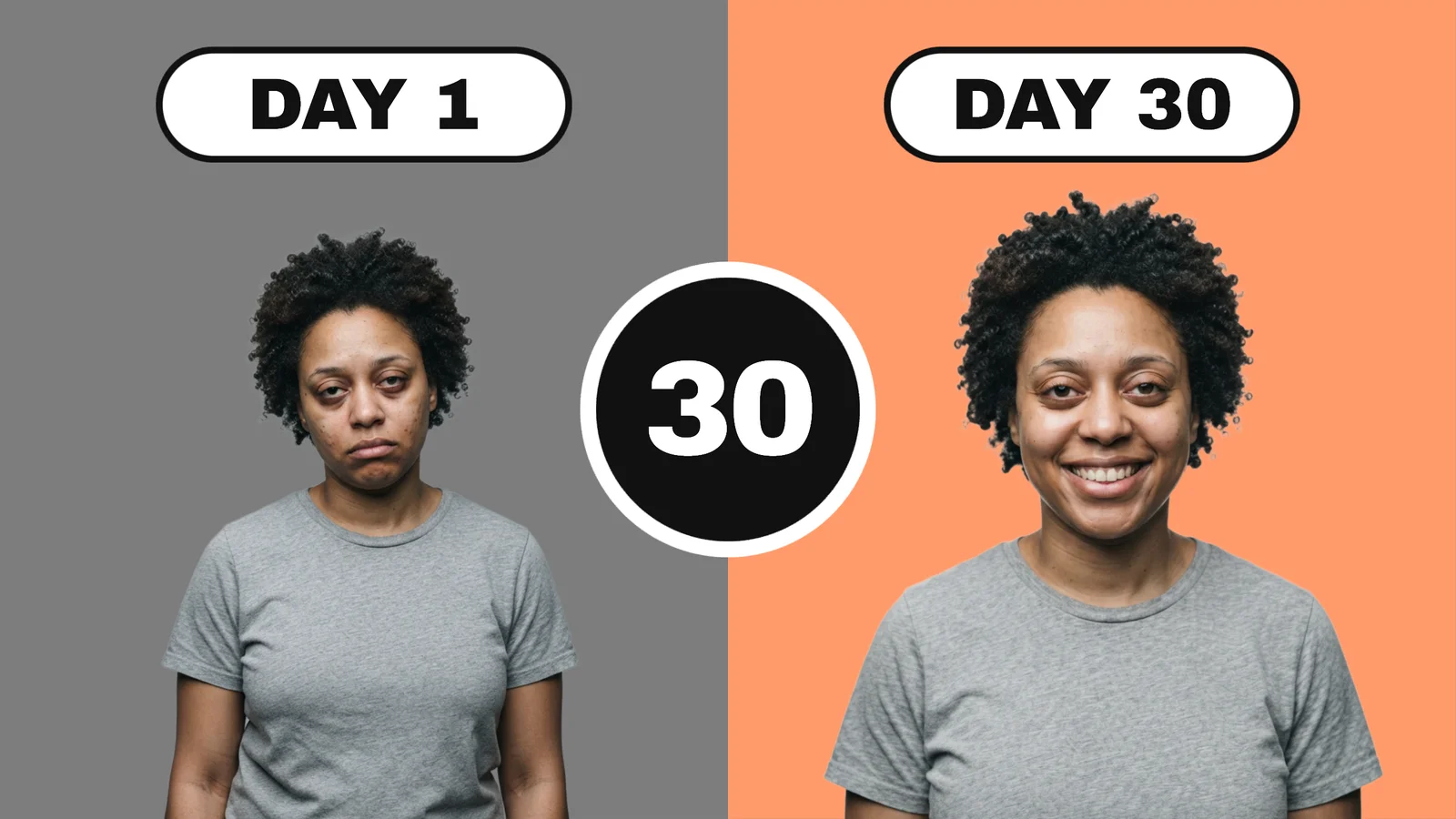 30 Day Skincare YouTube Thumbnail — 16:9 Youtube thumbnail template