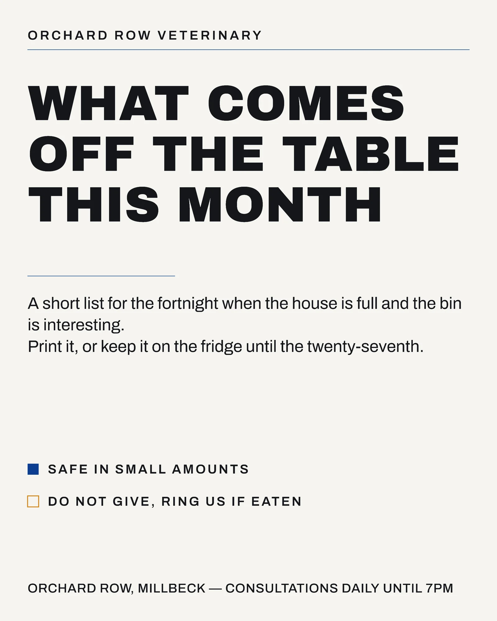 Chalk Blue Table Veterinary Christmas Safe List Instagram Carousel — 4-panel Instagram carousel carousel template, page 1 of 4