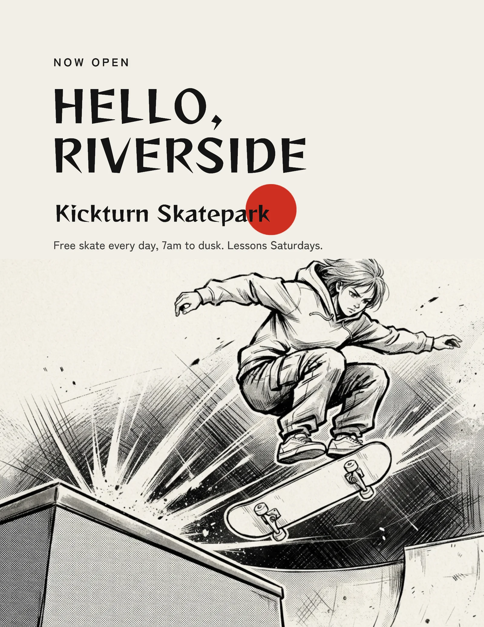 Manga Ink Skate Park Opening Flyer — Letter Flyer template