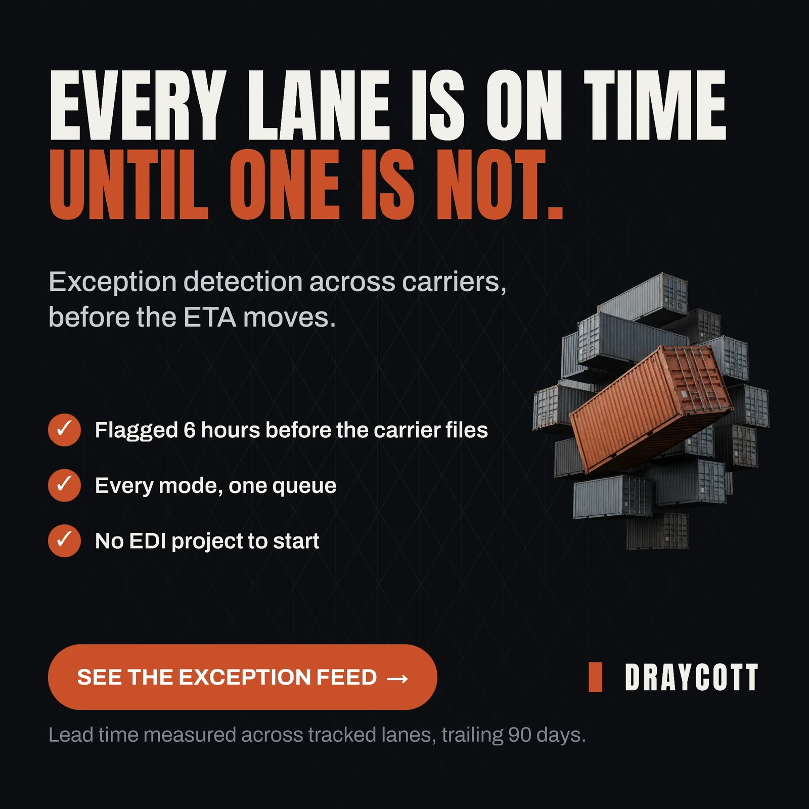 Freight Exceptions Logistics LinkedIn Ad — 1:1 LinkedIn ad template