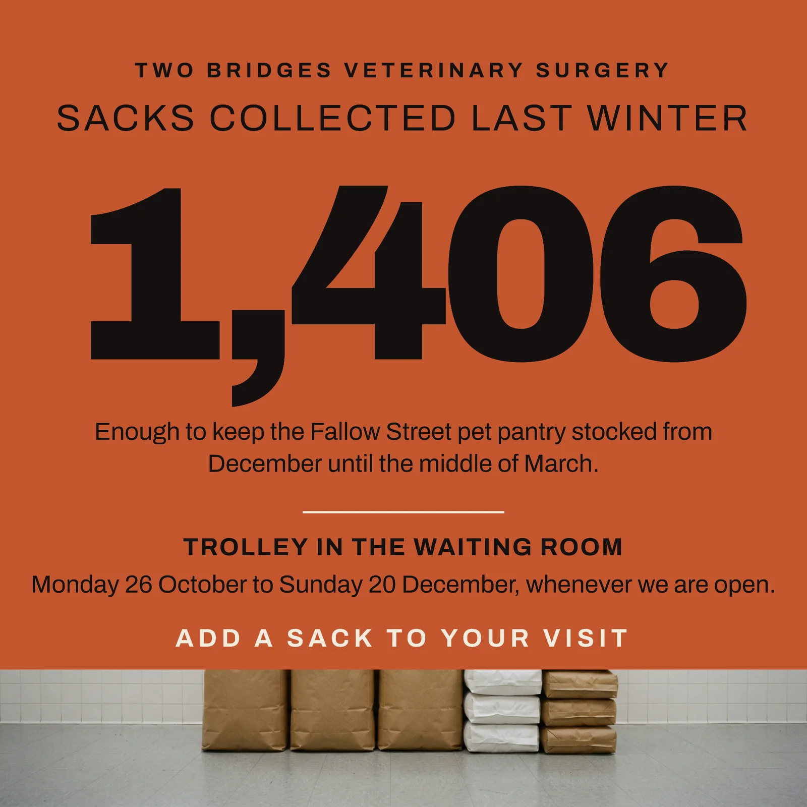 Clay Numeral Veterinary Pet Food Drive Facebook Ad — 1:1 Facebook ad template