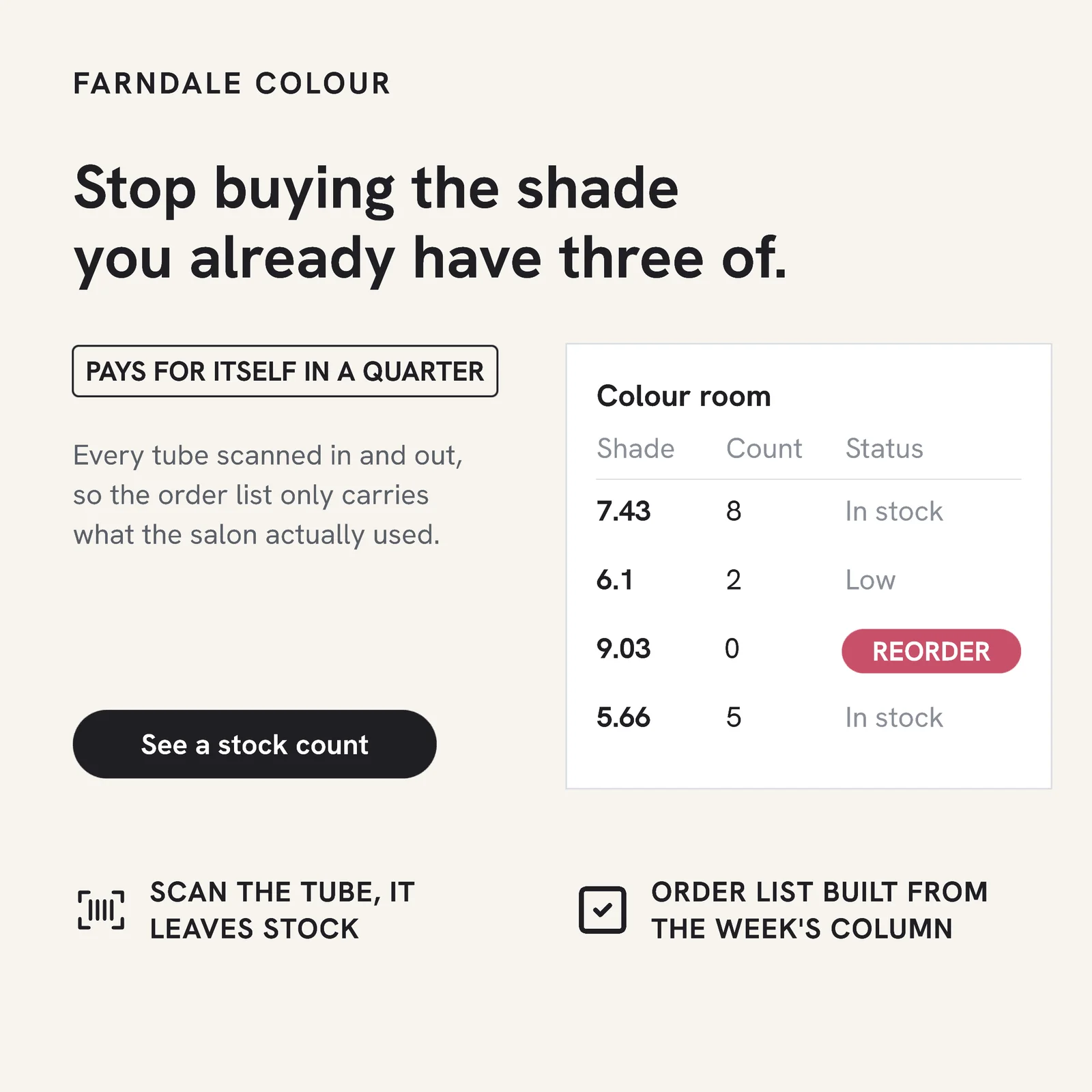 Stock count colour room — 1:1 Instagram ad template