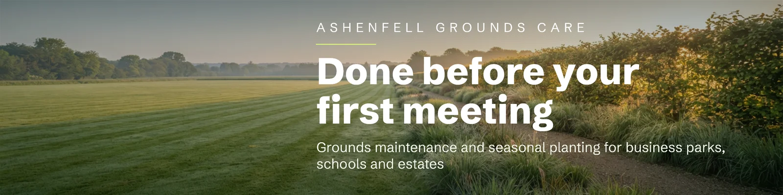 Fern Full Bleed Grounds Maintenance LinkedIn Banner — 4:1 LinkedIn banner template