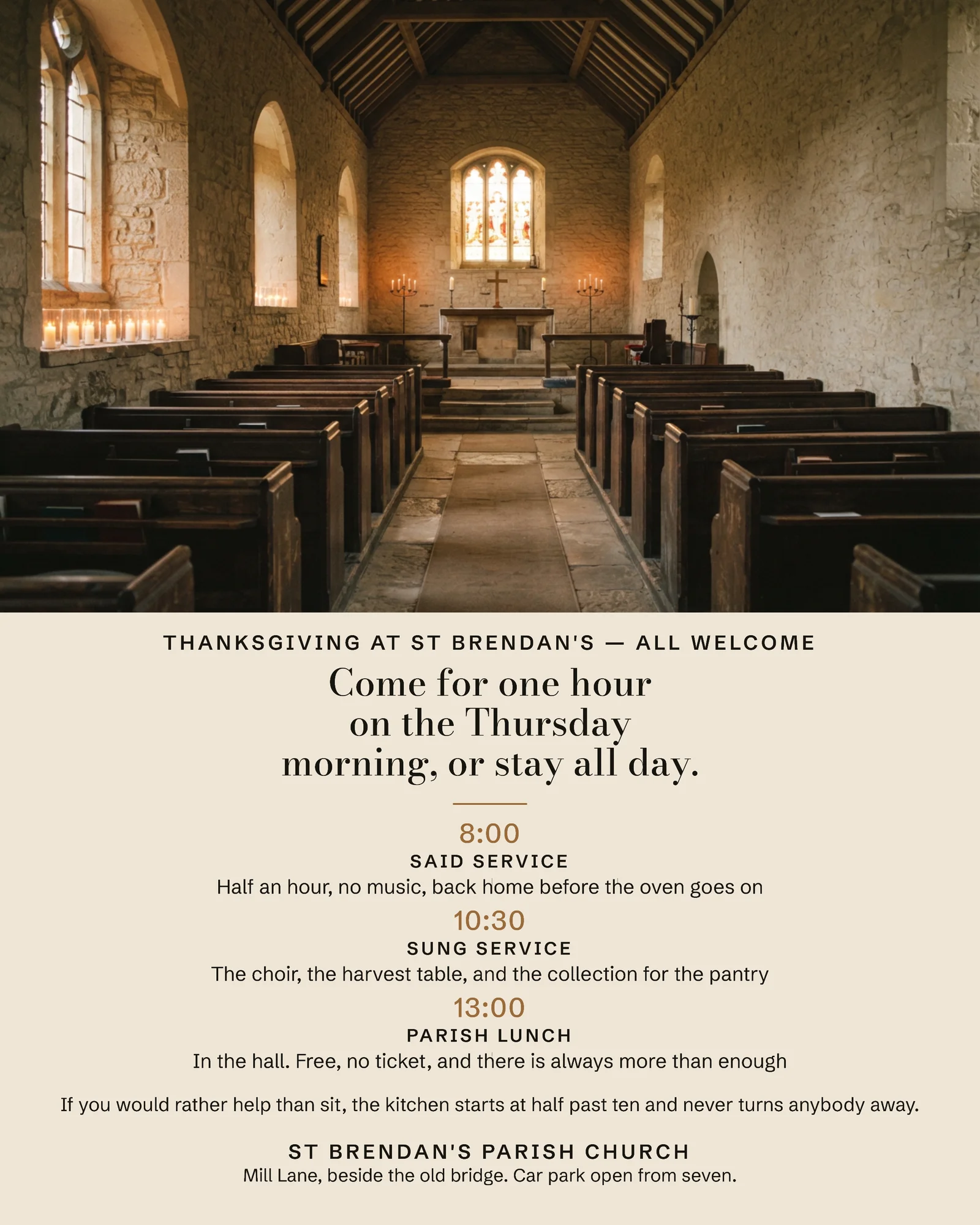 Bone Centred Column Church Thanksgiving Services Facebook Ad — 4:5 Facebook ad template