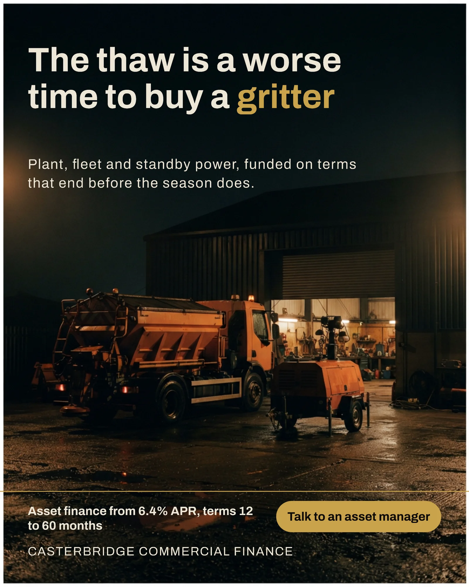 Asset Finance Winter Plant Funding LinkedIn Ad — 4:5 LinkedIn ad template