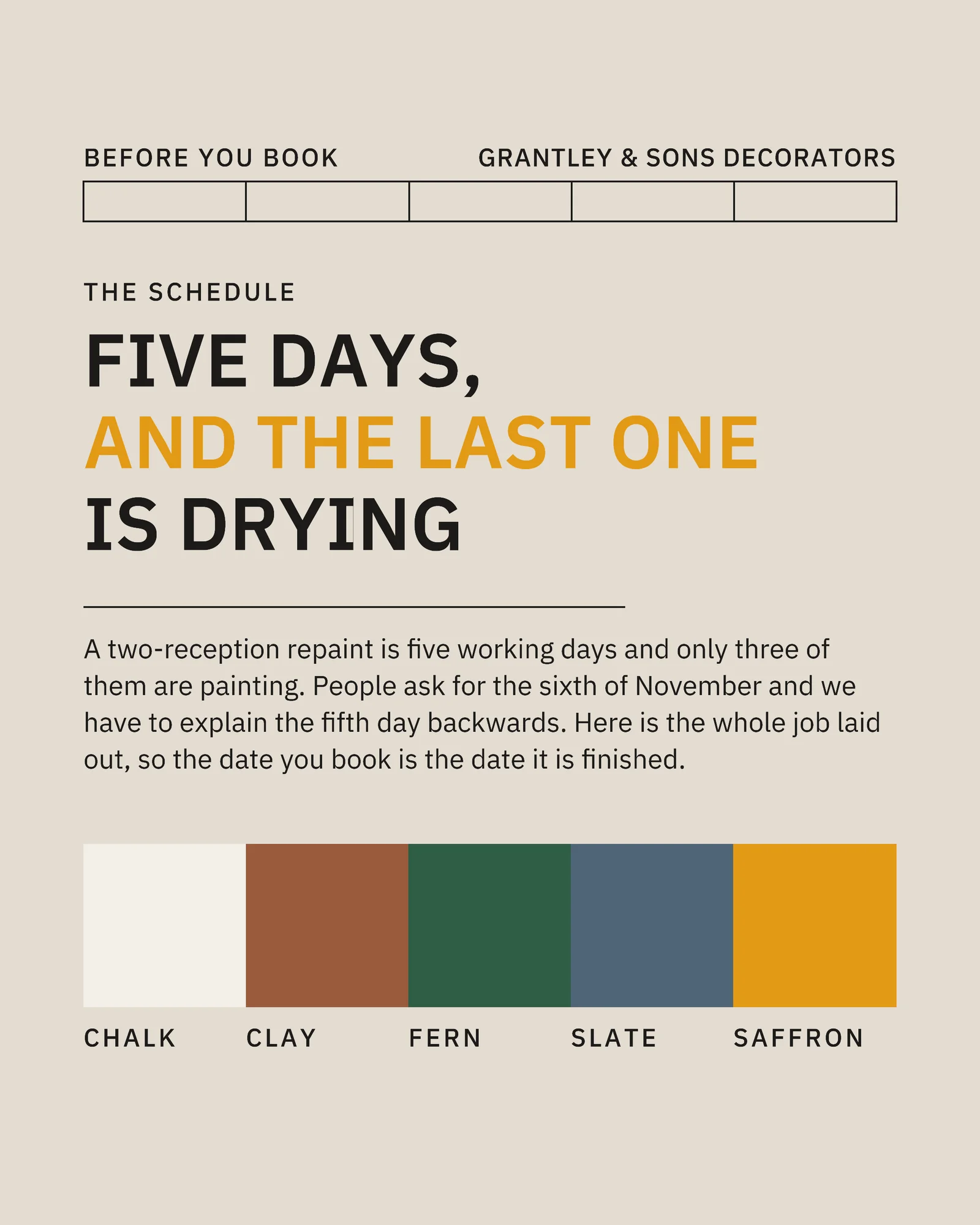 Putty Clay Timeline Bar Colour Chips Decorator Diwali Repaint Facebook Carousel — 4-panel Facebook carousel carousel template, page 1 of 4