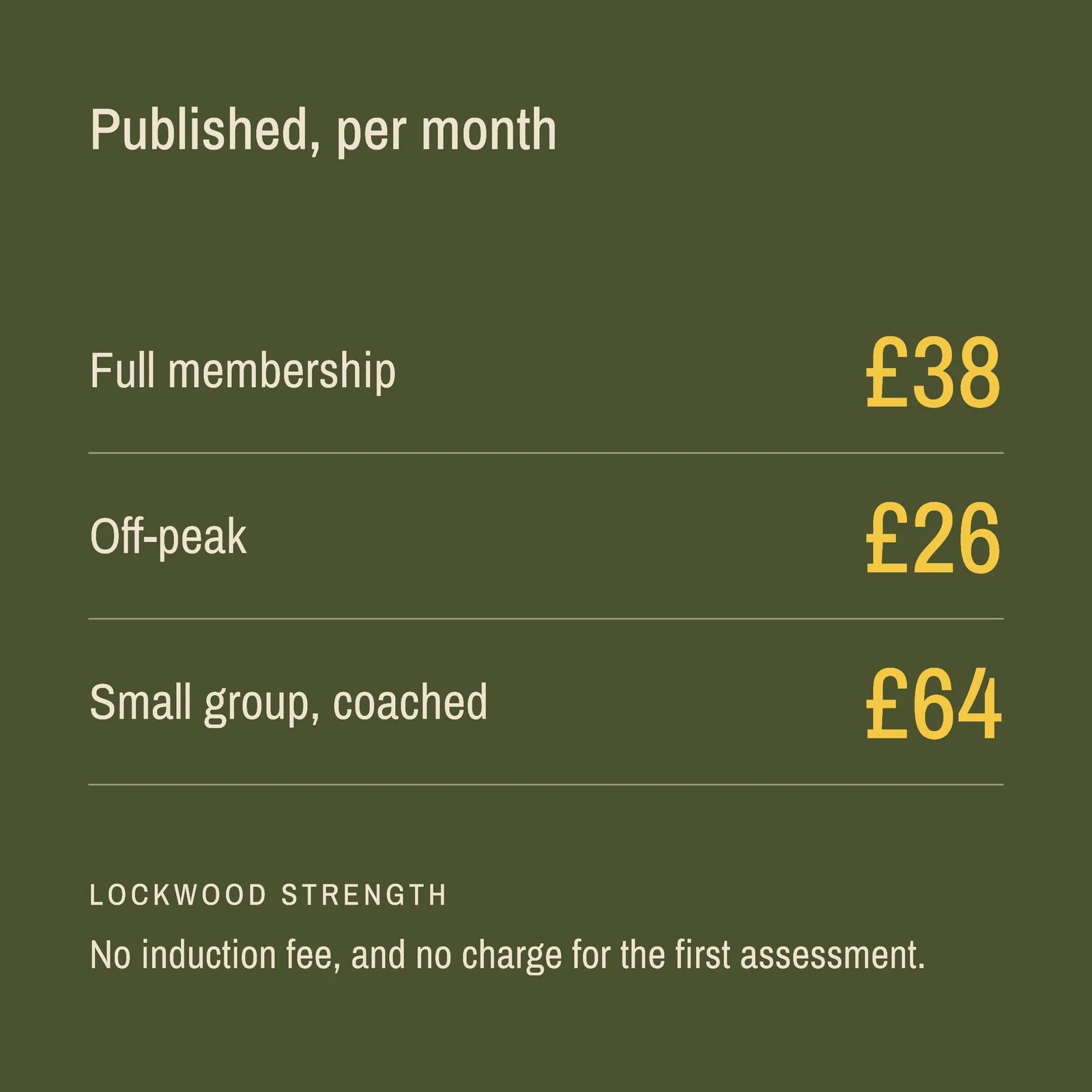 Gym Prices Instagram Post — 1:1 Instagram post template