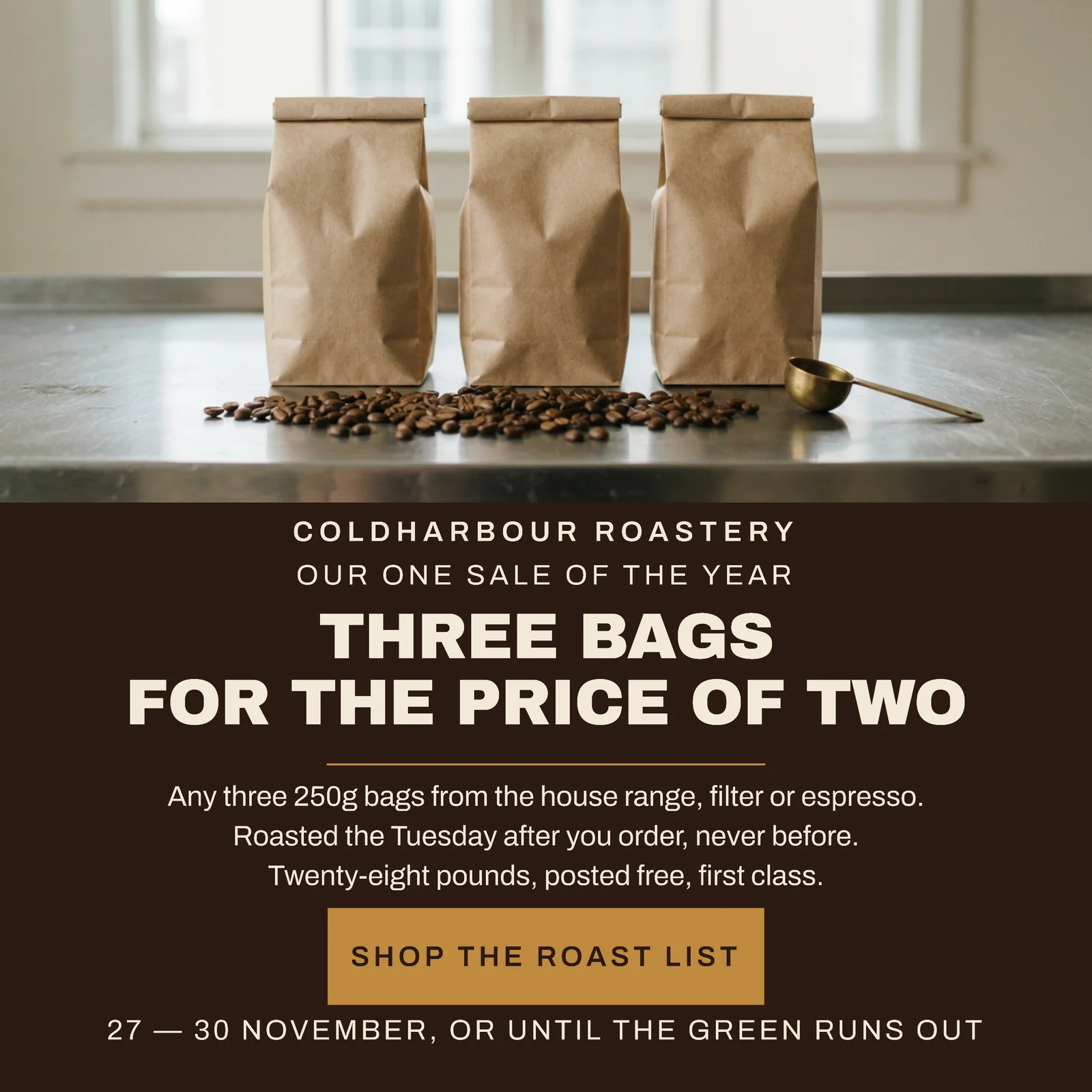 Espresso Offer Card Coffee Roaster Black Friday Facebook Ad — 1:1 Facebook ad template