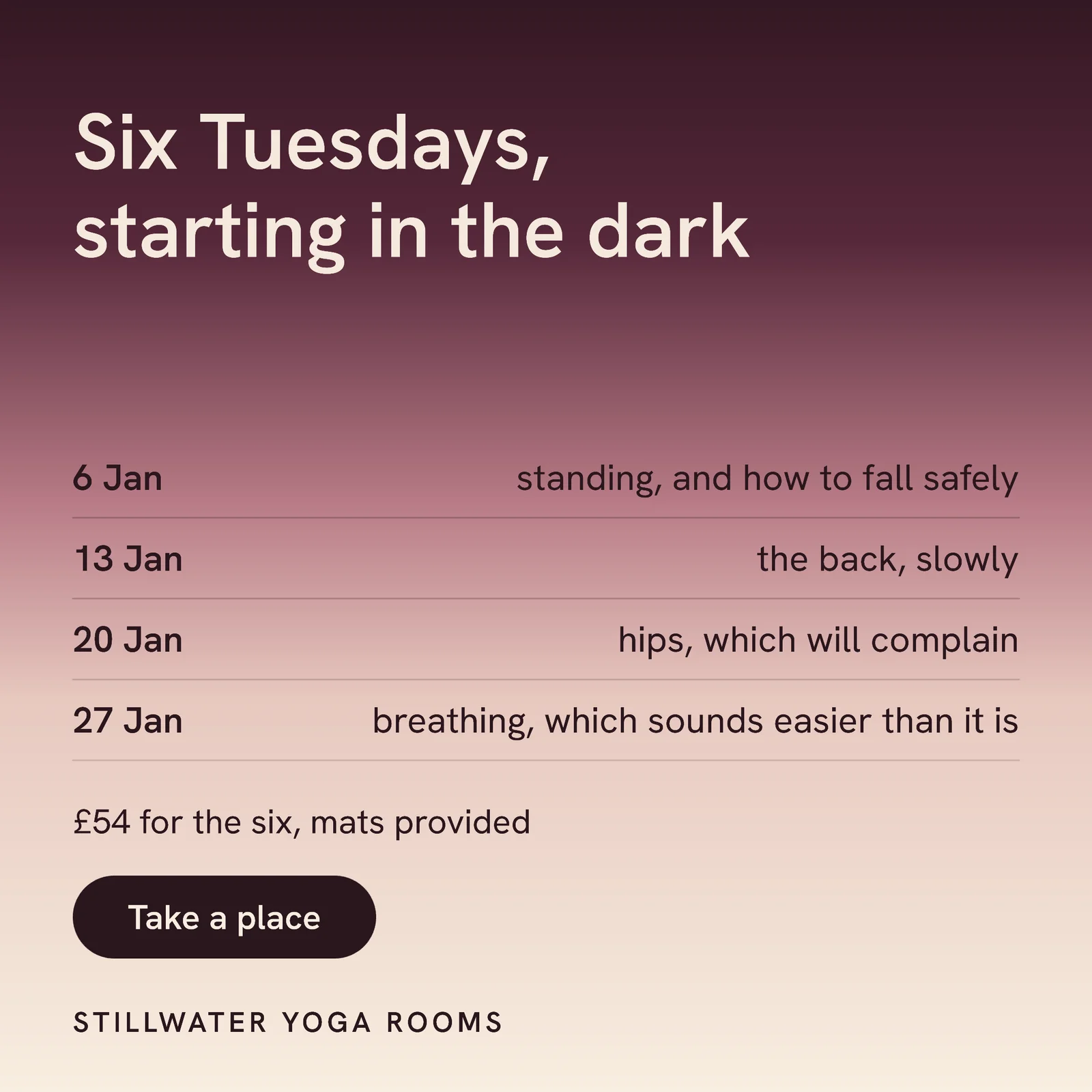 Yoga Winter Beginners Course Facebook Ad — 1:1 Facebook ad template