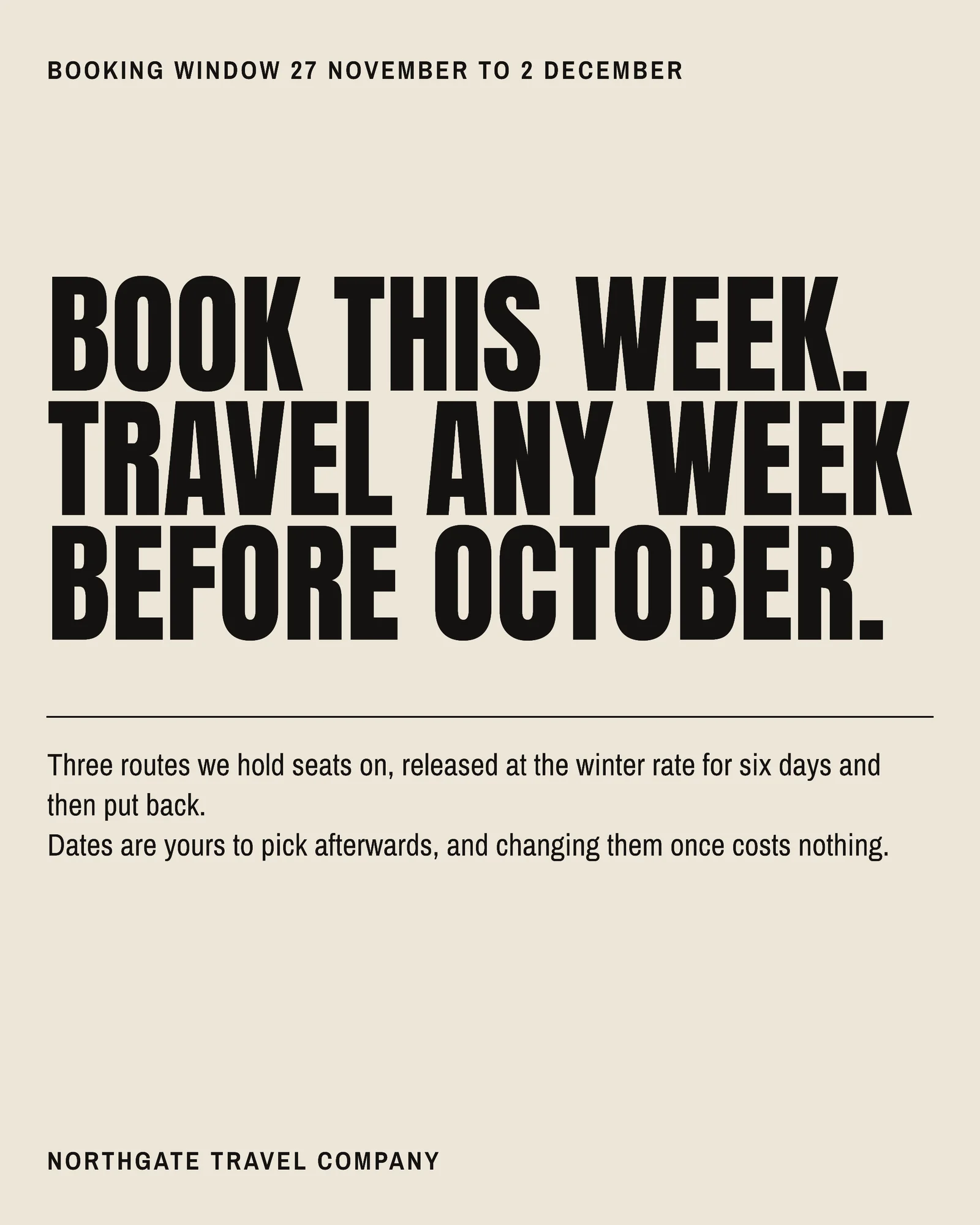 Bone Boarding Pass Travel Agent Black Friday Booking Window Instagram Carousel — 5-panel Instagram carousel carousel template, page 1 of 5