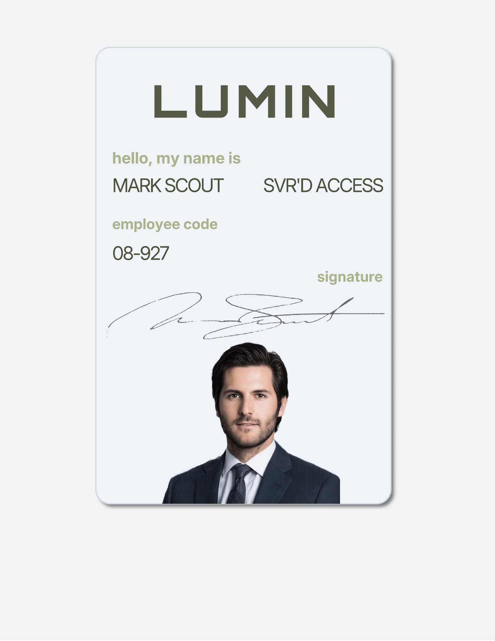 Minimal employee badge — Letter Badge template