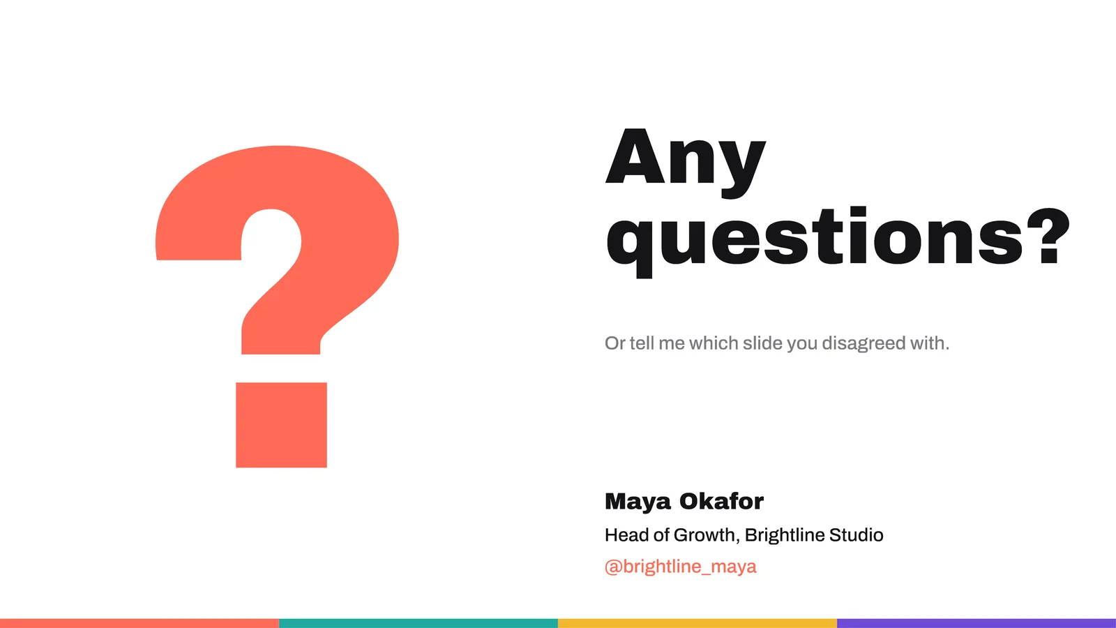 Huge Question Mark Questions Slide — 16:9 Slide template