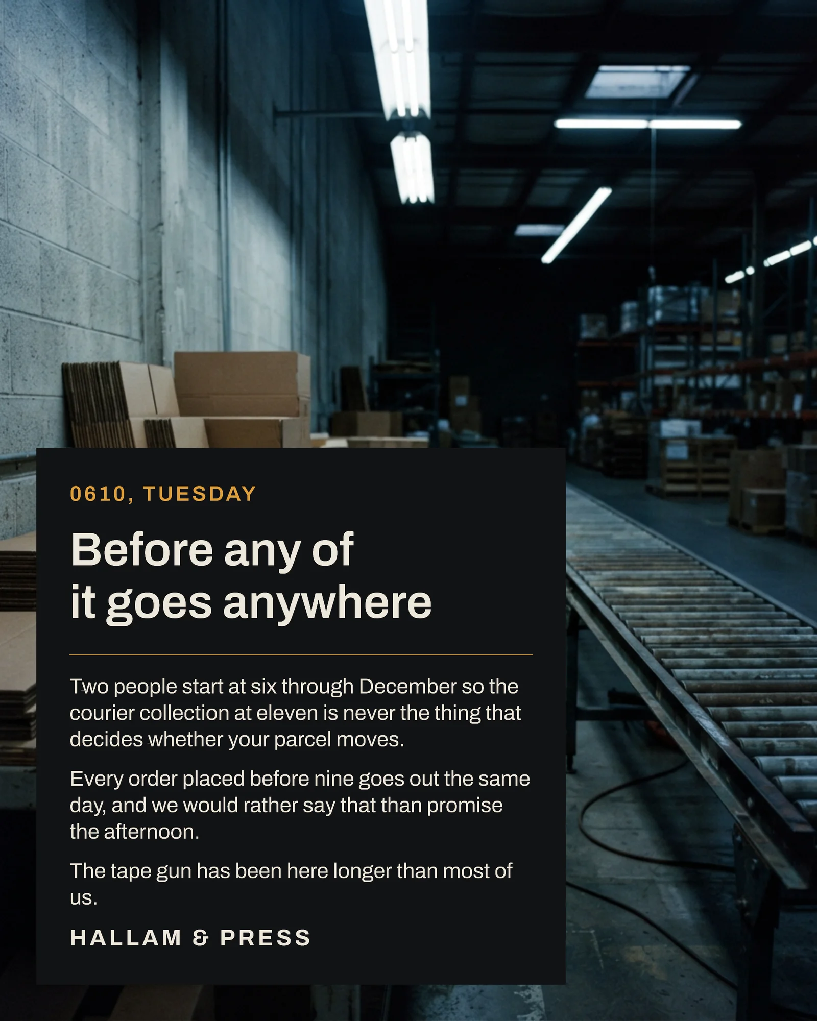 The Warehouse at Six in the Morning Instagram Post — 4:5 Instagram post template