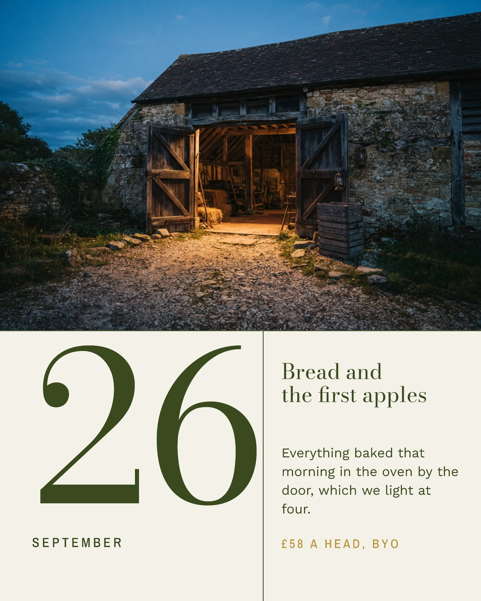 Farm Supper Series Date Blocks Facebook Carousel — 6-panel Instagram carousel carousel template, page 3 of 6