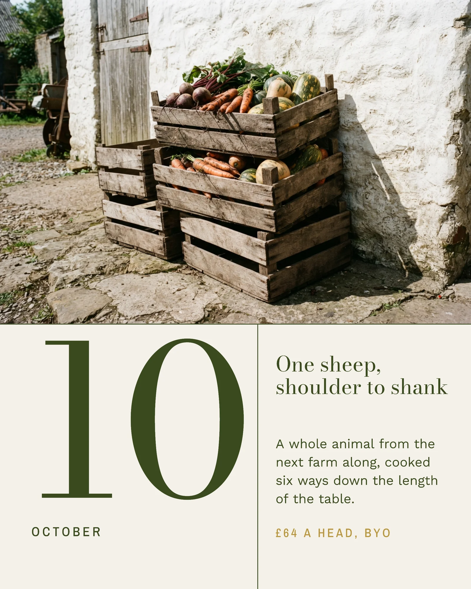 Farm Supper Series Date Blocks Facebook Carousel — 6-panel Instagram carousel carousel template, page 4 of 6