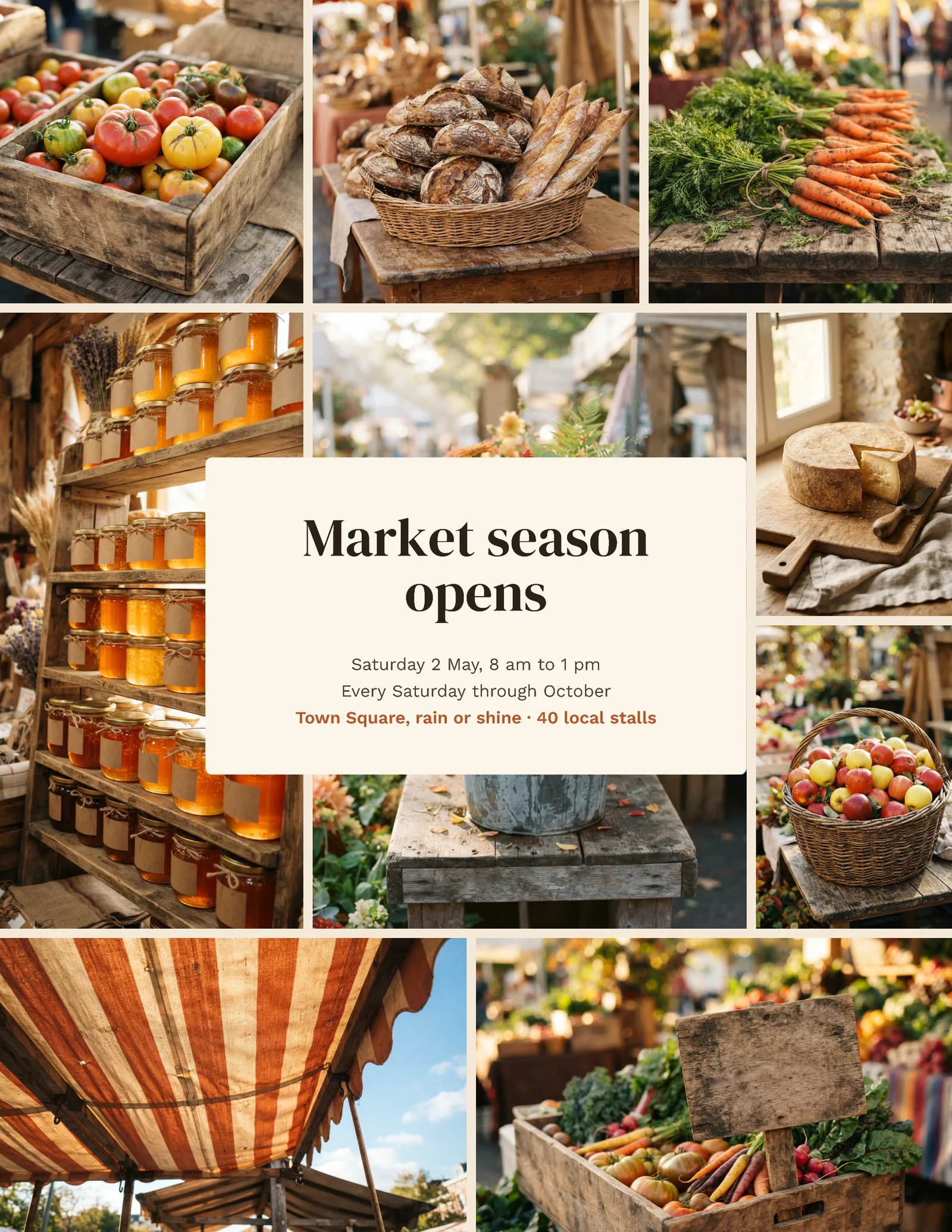 Produce Collage Farmers Market Opening Flyer — Letter Flyer template