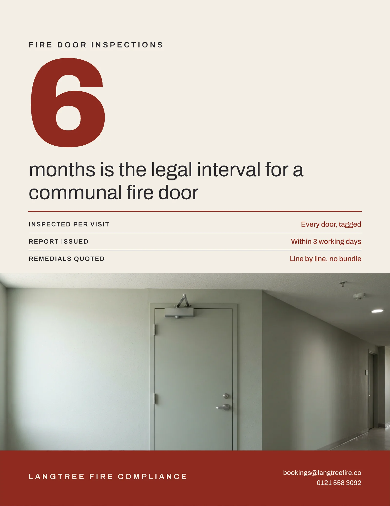 Brick Numeral Half Split Fire Door Compliance Flyer — Letter Flyer template