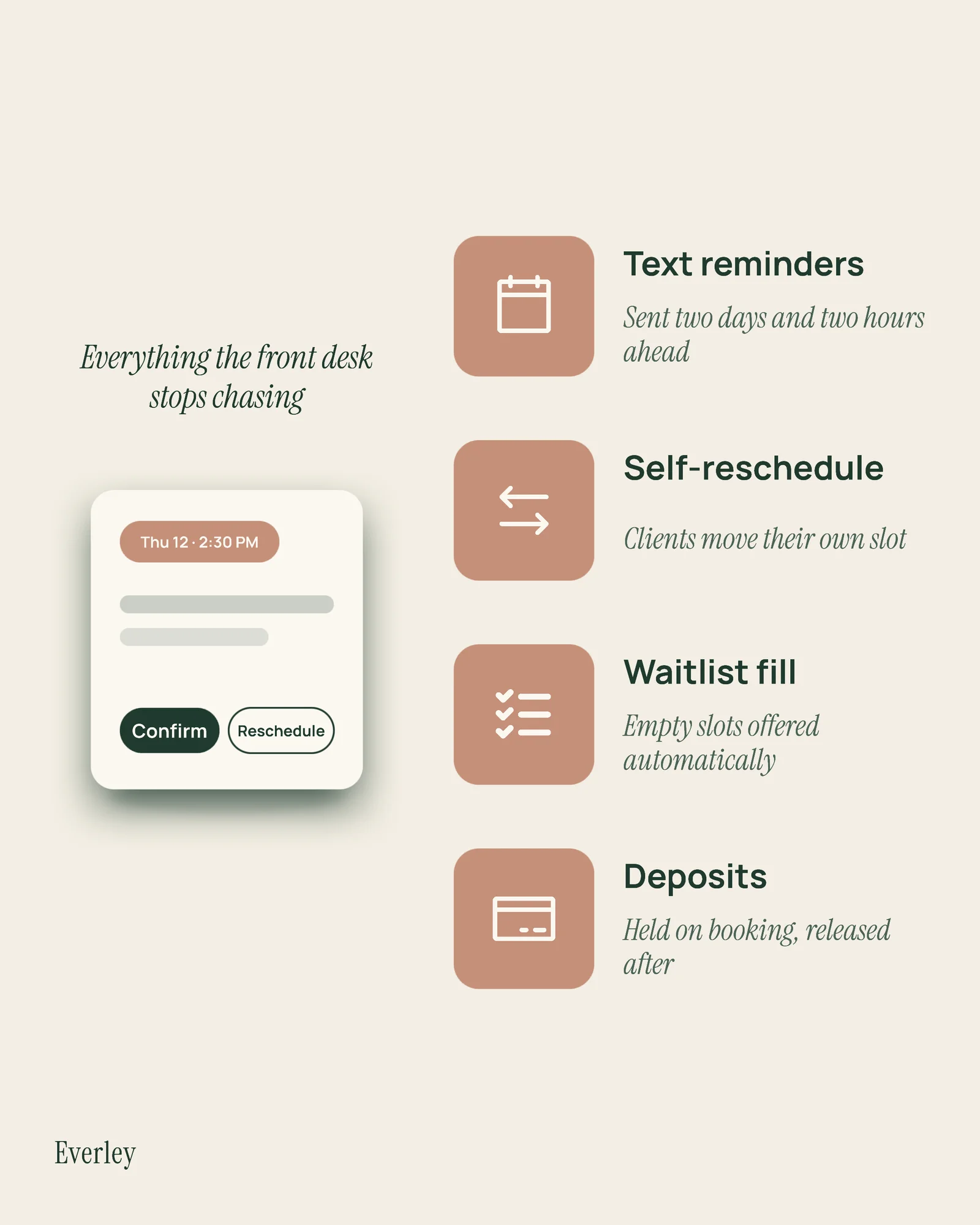 Appointment Reminder Software Feature List — 4:5 Instagram ad template