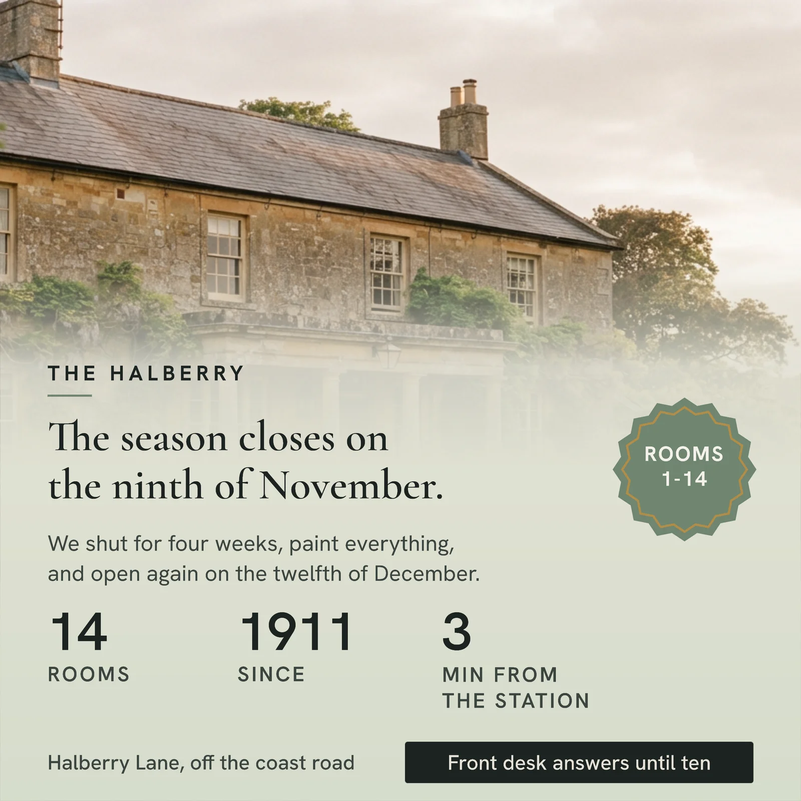 Fourteen Rooms Hotel Facebook Post — 1:1 Facebook post template