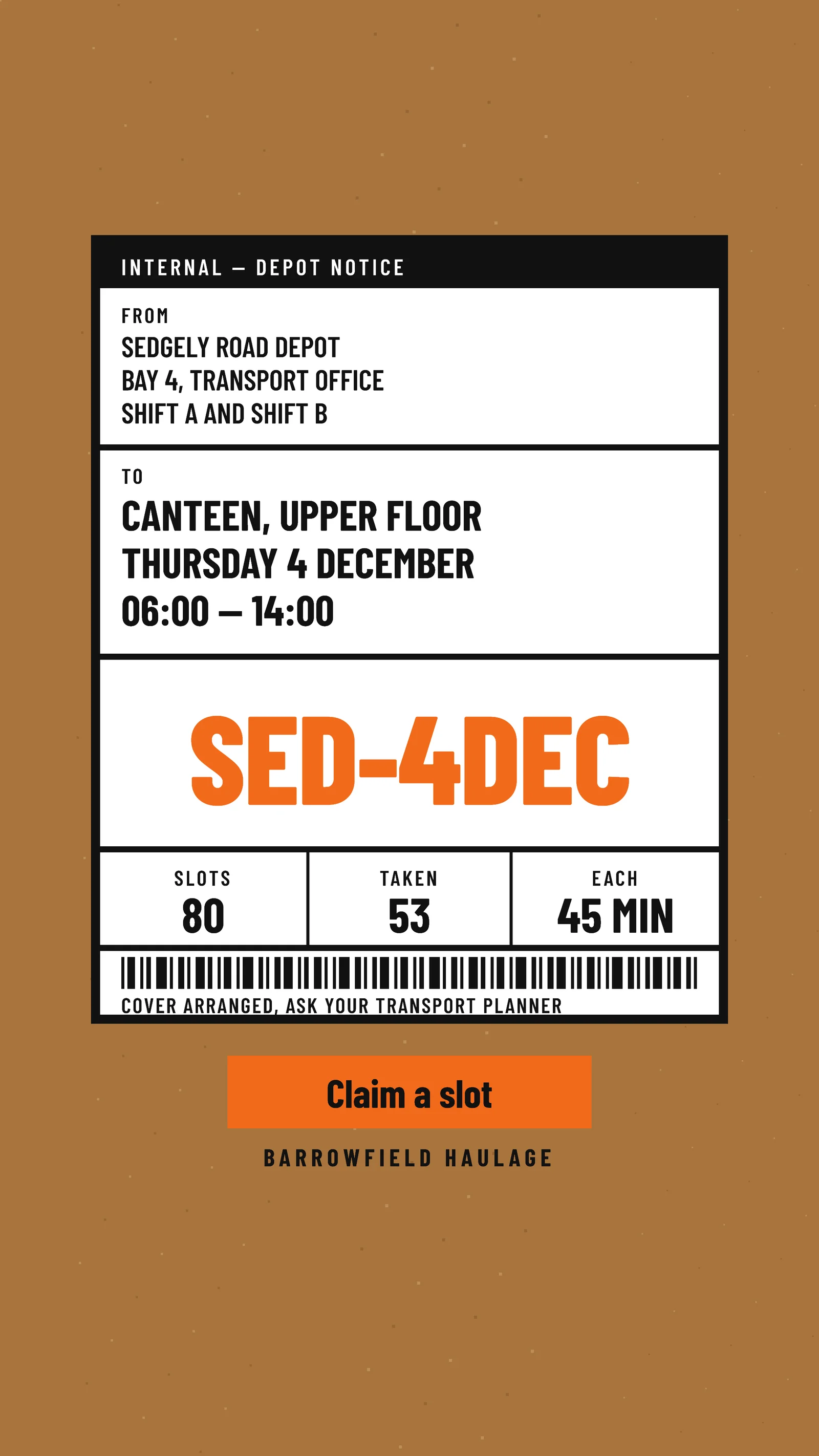 Kraft Orange Shipping Label Depot Blood Drive Instagram Story — 9:16 Instagram story template