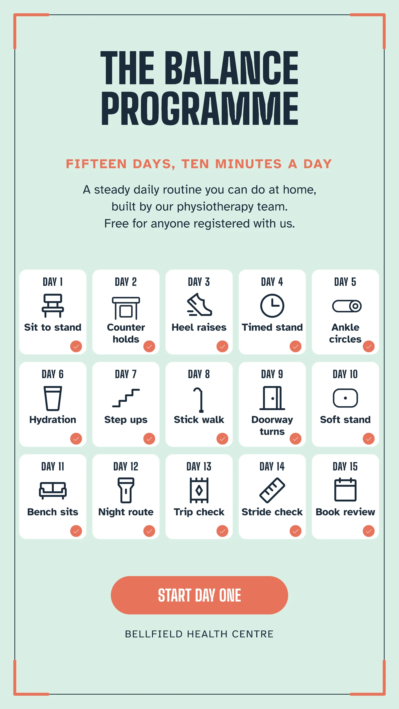 Falls Prevention Programme Day Grid — 9:16 Instagram ad template
