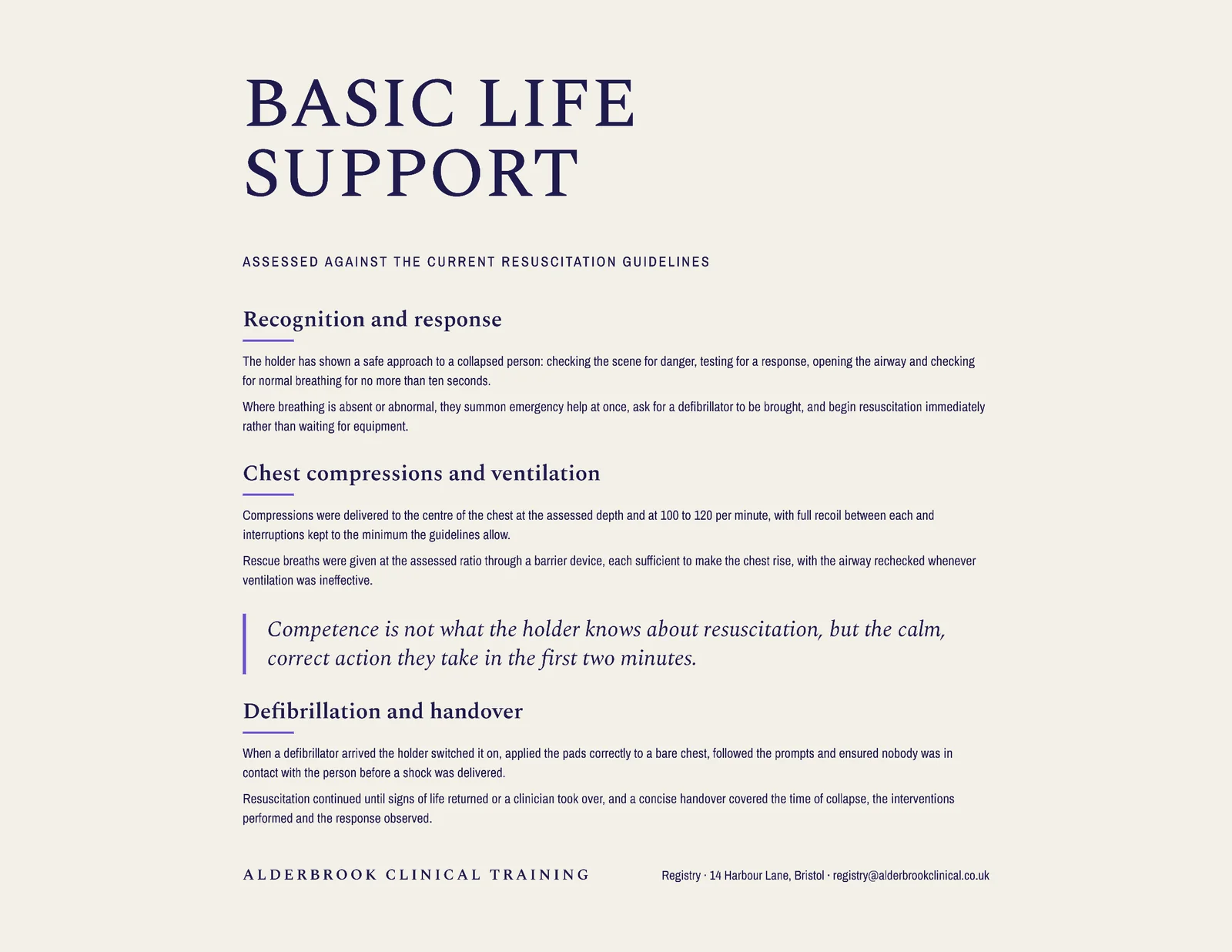Life Support Certificate — Letter landscape Certificate template
