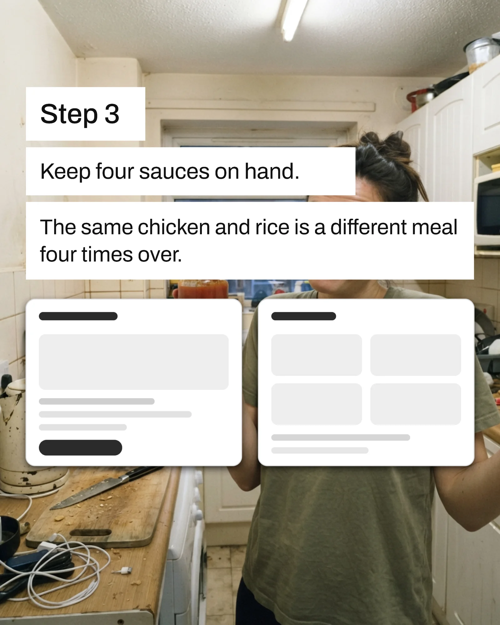 Magenta lime meal prep steps carousel — 5-panel Instagram carousel carousel template, page 4 of 5