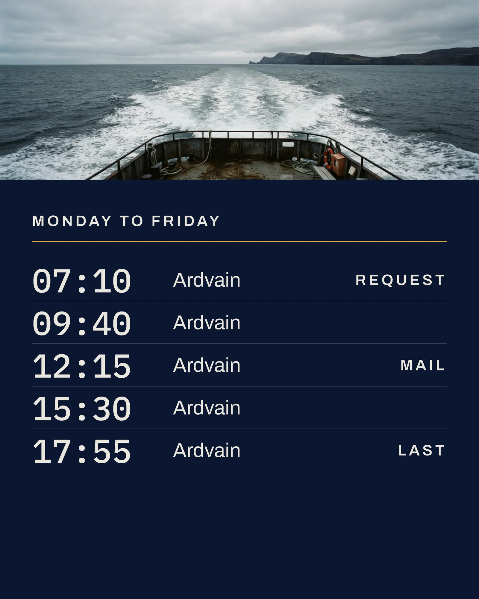 Island Ferry Winter Timetable Instagram Carousel — 5-panel Instagram carousel carousel template, page 2 of 5