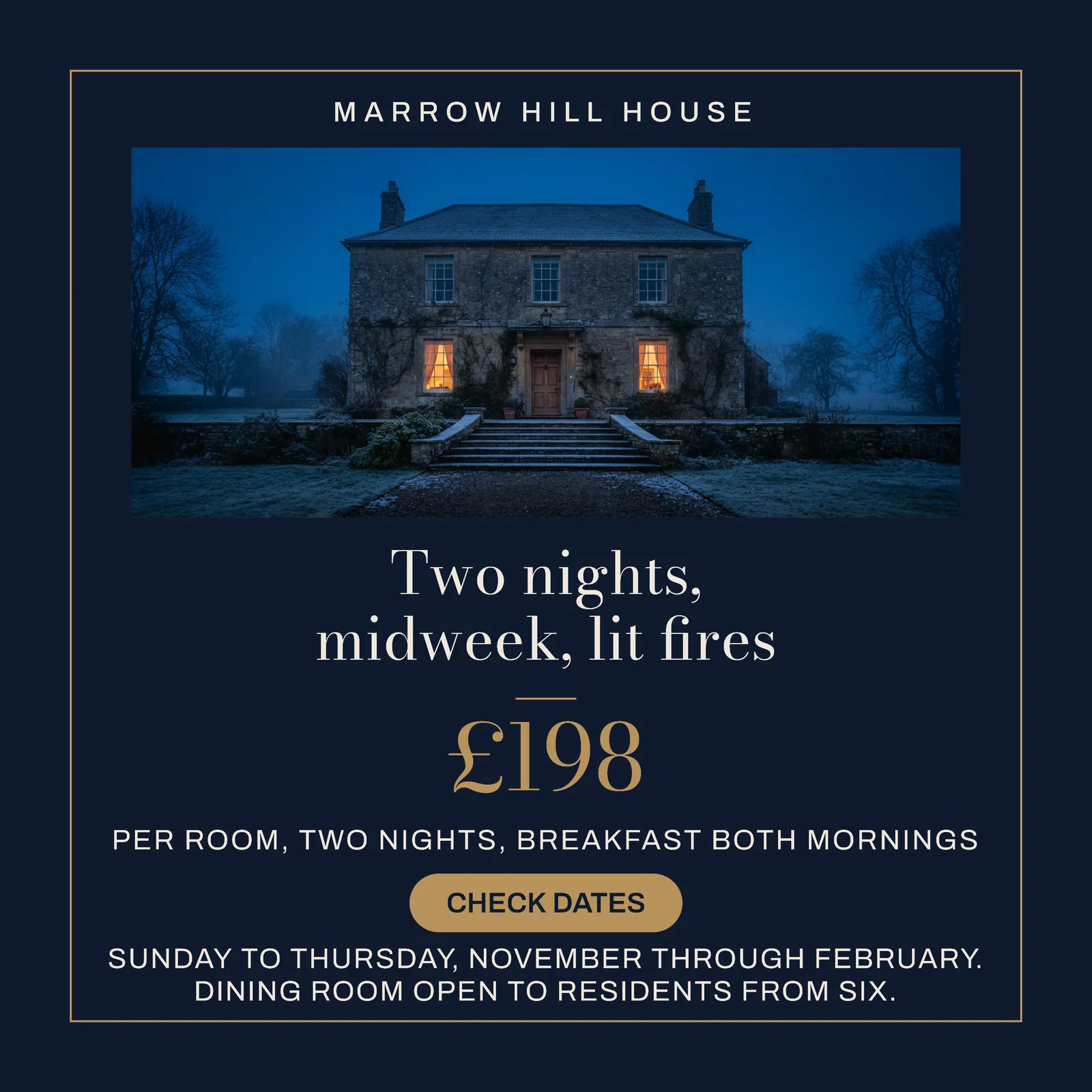 Winter Midweek Stay Instagram Ad — 1:1 Instagram ad template