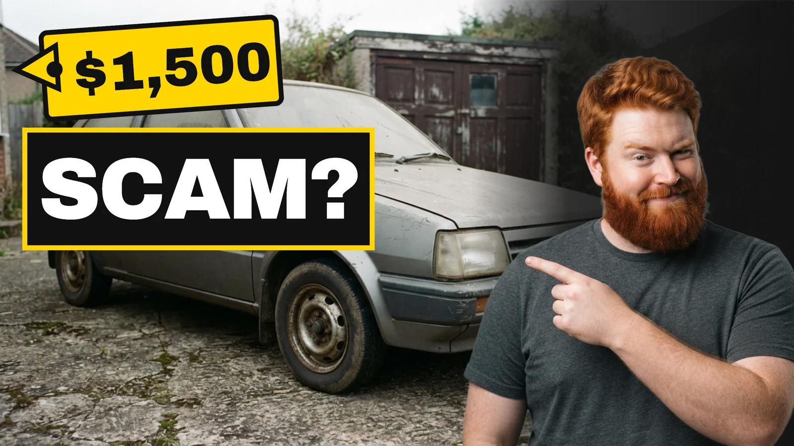 Used Car Inspection YouTube Thumbnail — 16:9 Youtube thumbnail template